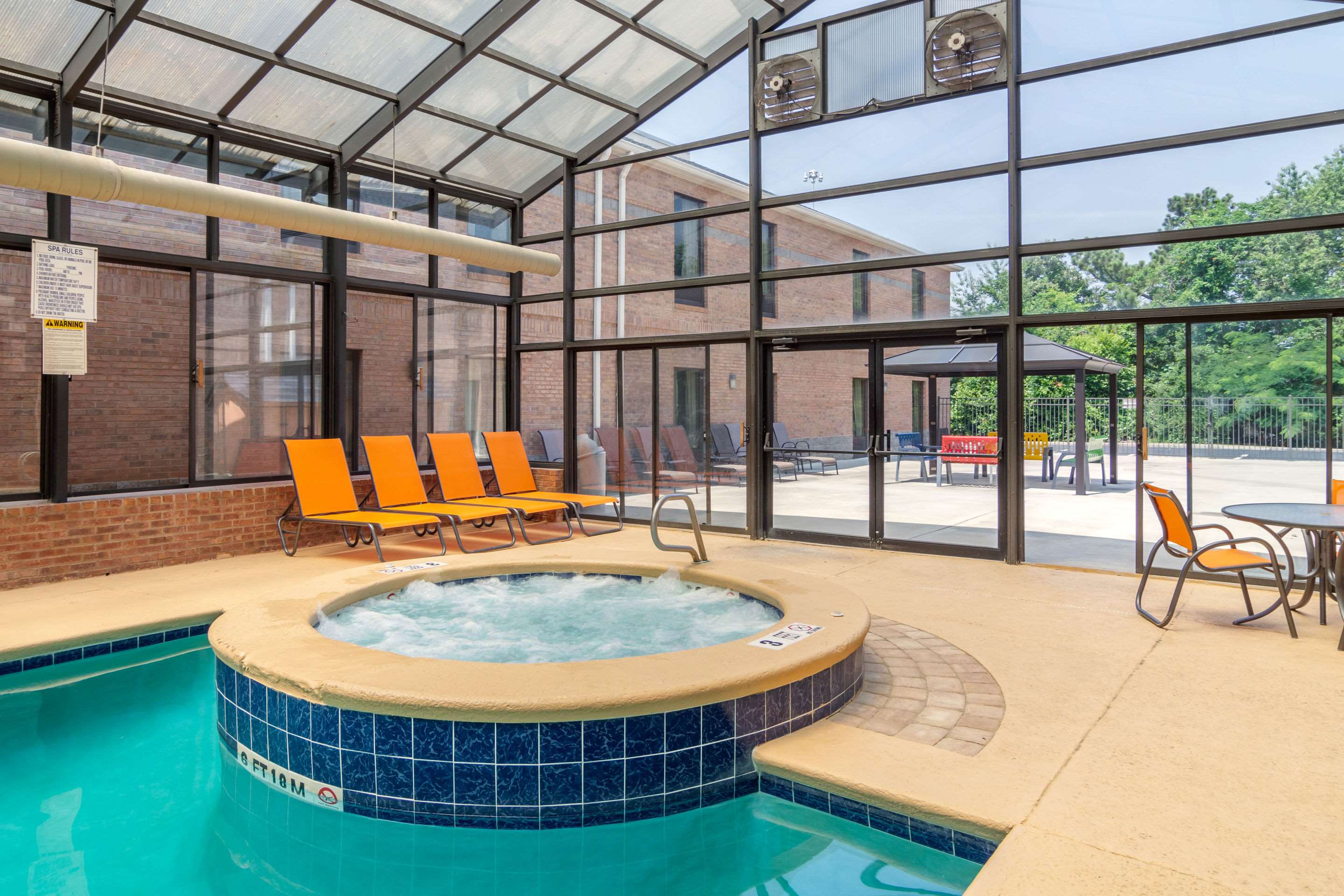 Indoor pool with hot tub