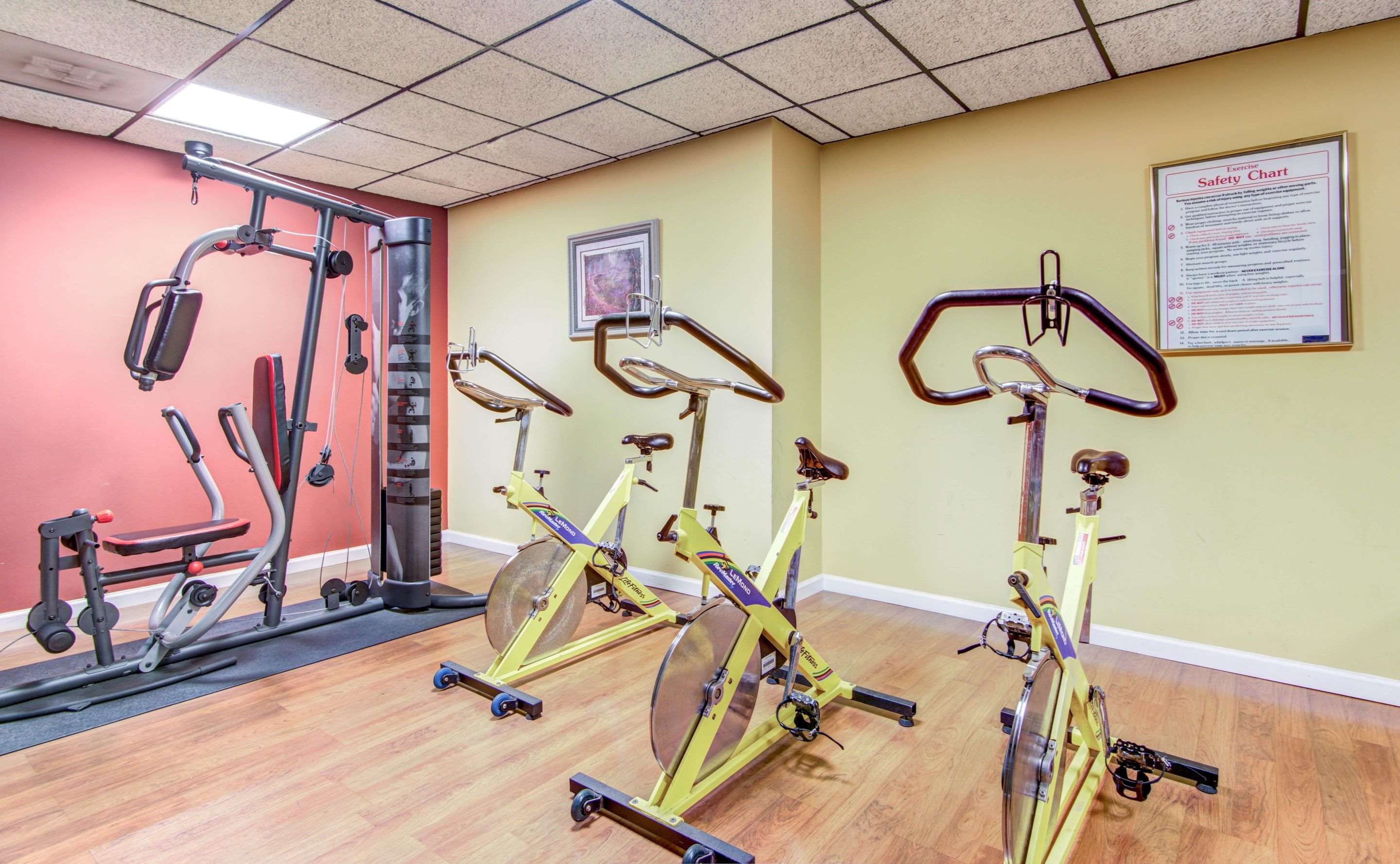 Fitness center with cardio equipment and weights