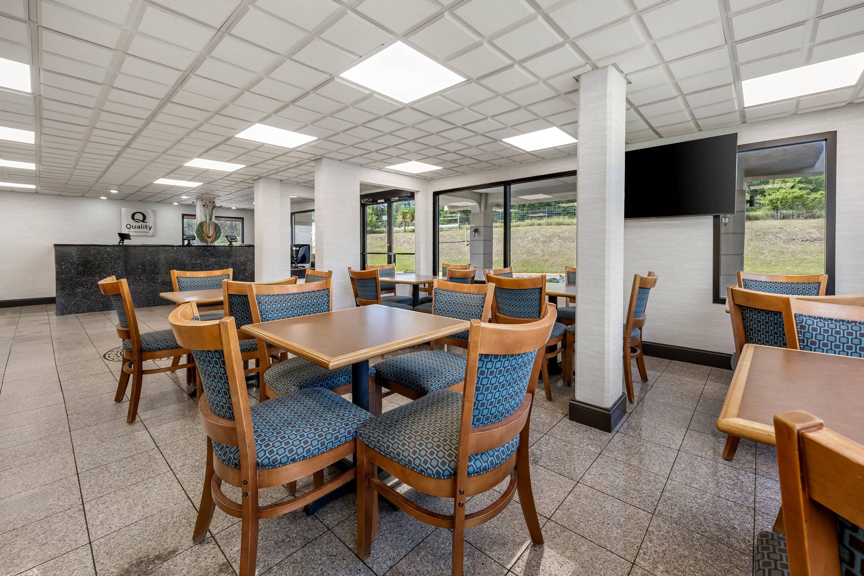 Enjoy breakfast in this seating area