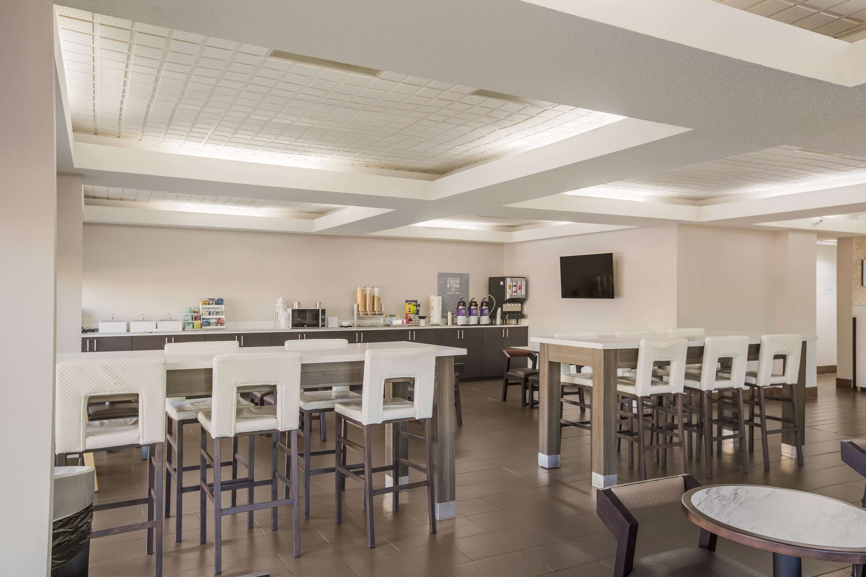 Enjoy breakfast in this seating area
