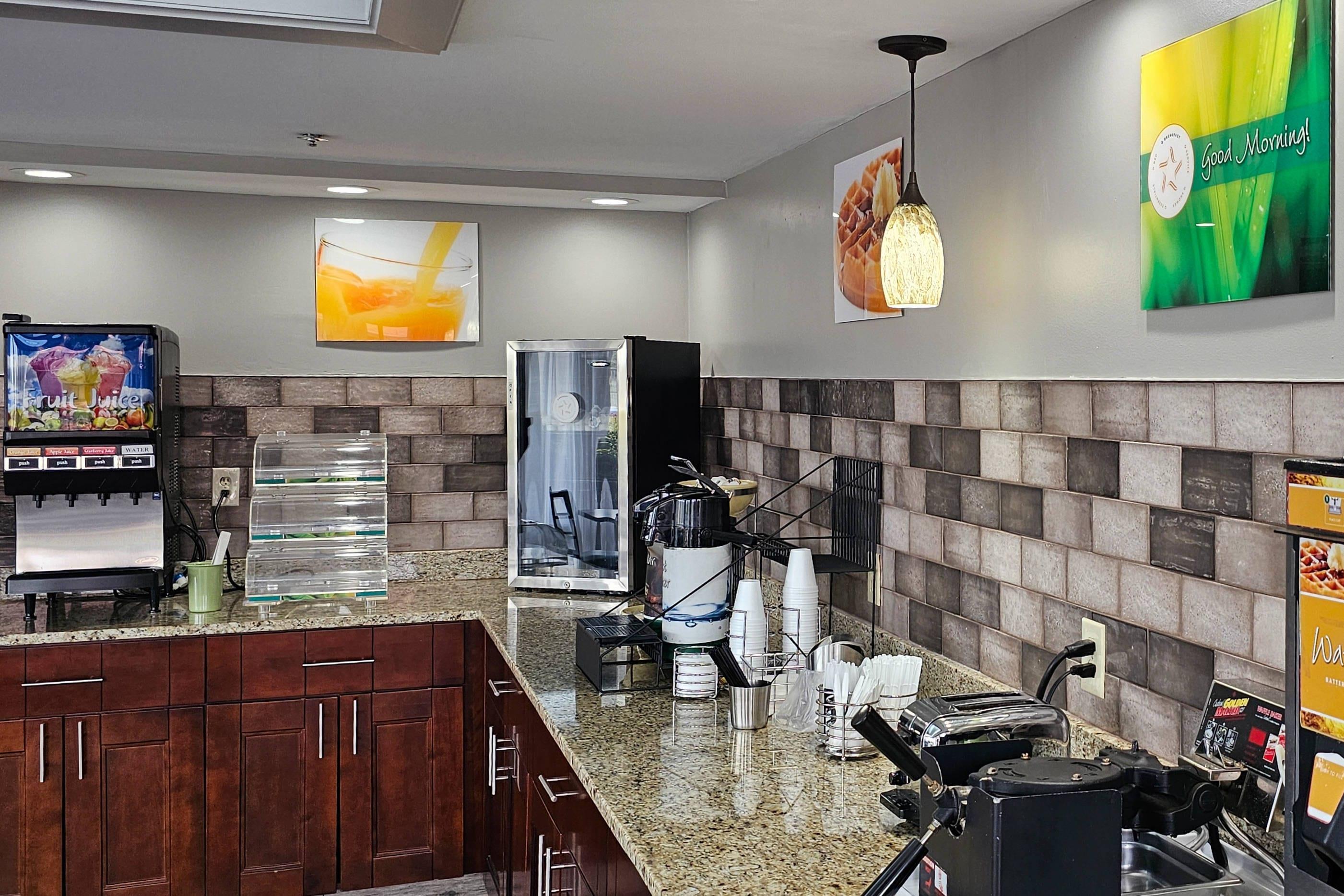 Enjoy breakfast in this seating area