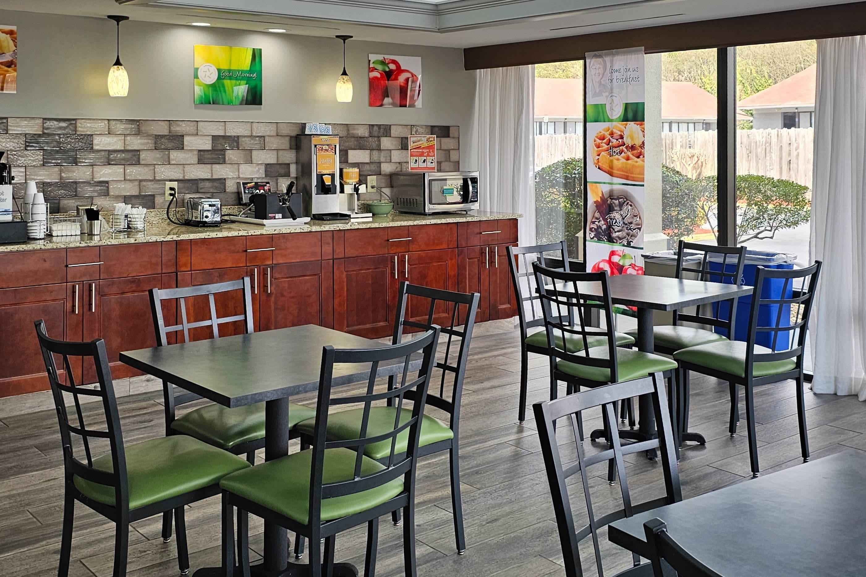 Enjoy breakfast in this seating area