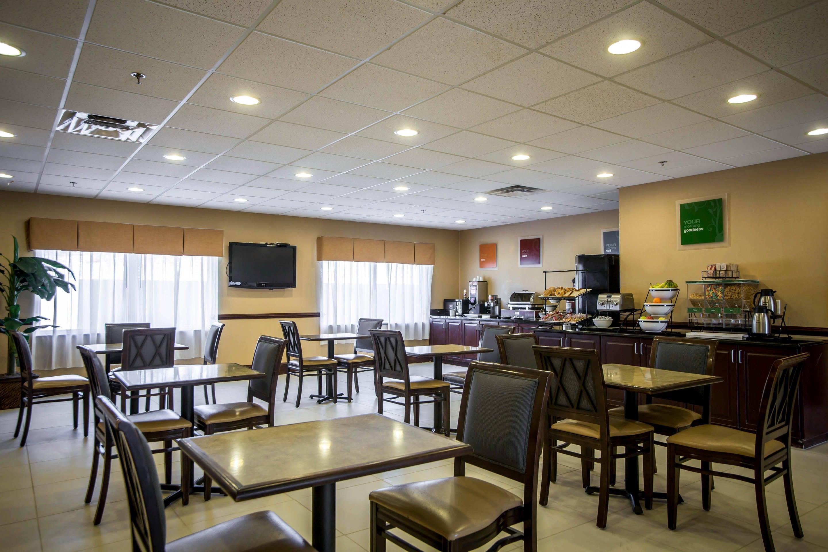 Enjoy breakfast in this seating area