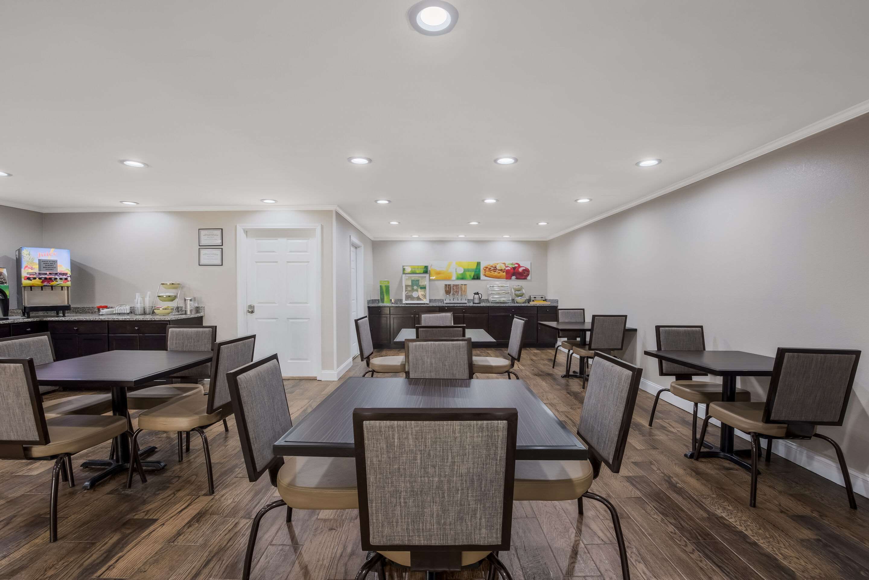 Enjoy breakfast in this seating area
