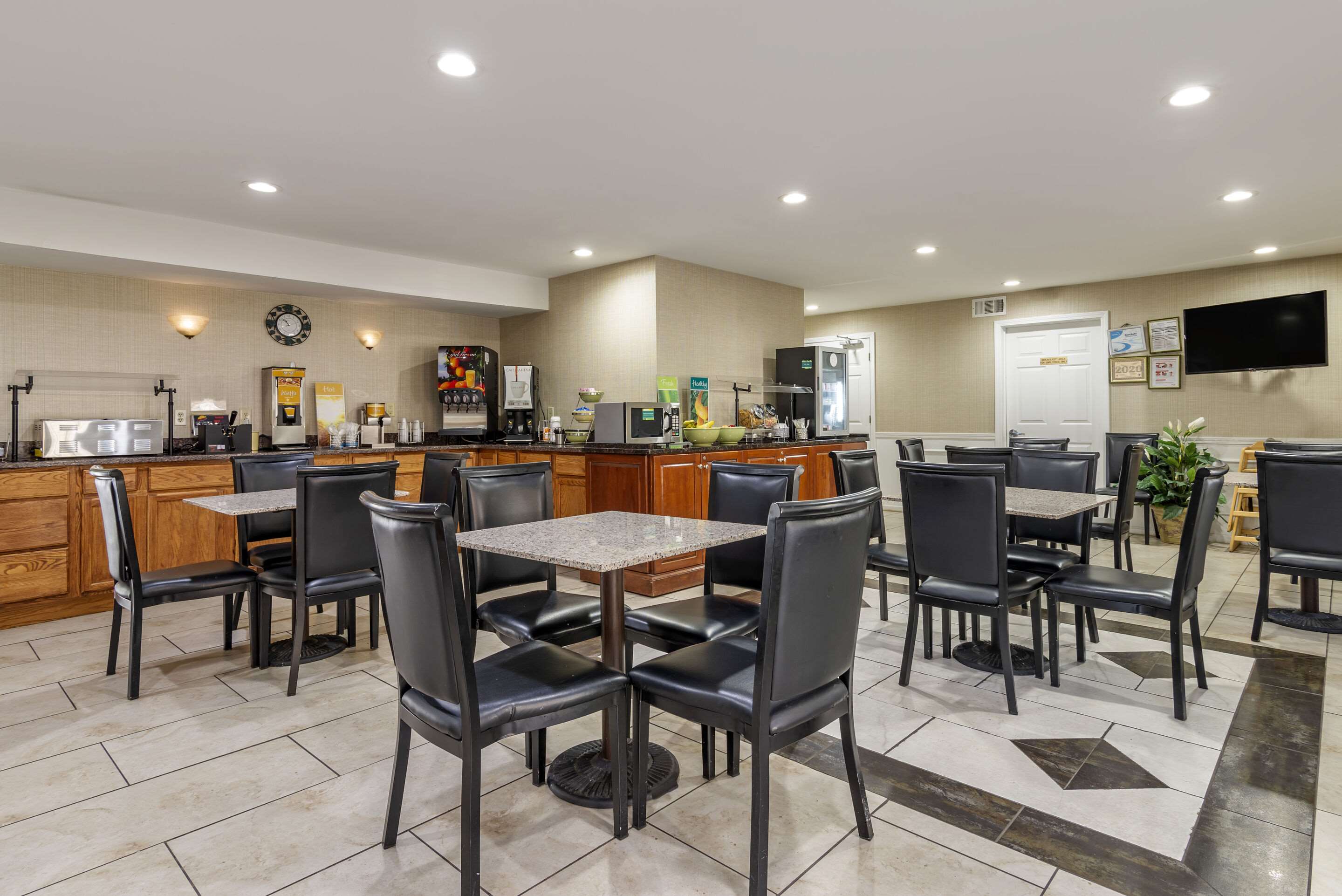 Enjoy breakfast in this seating area