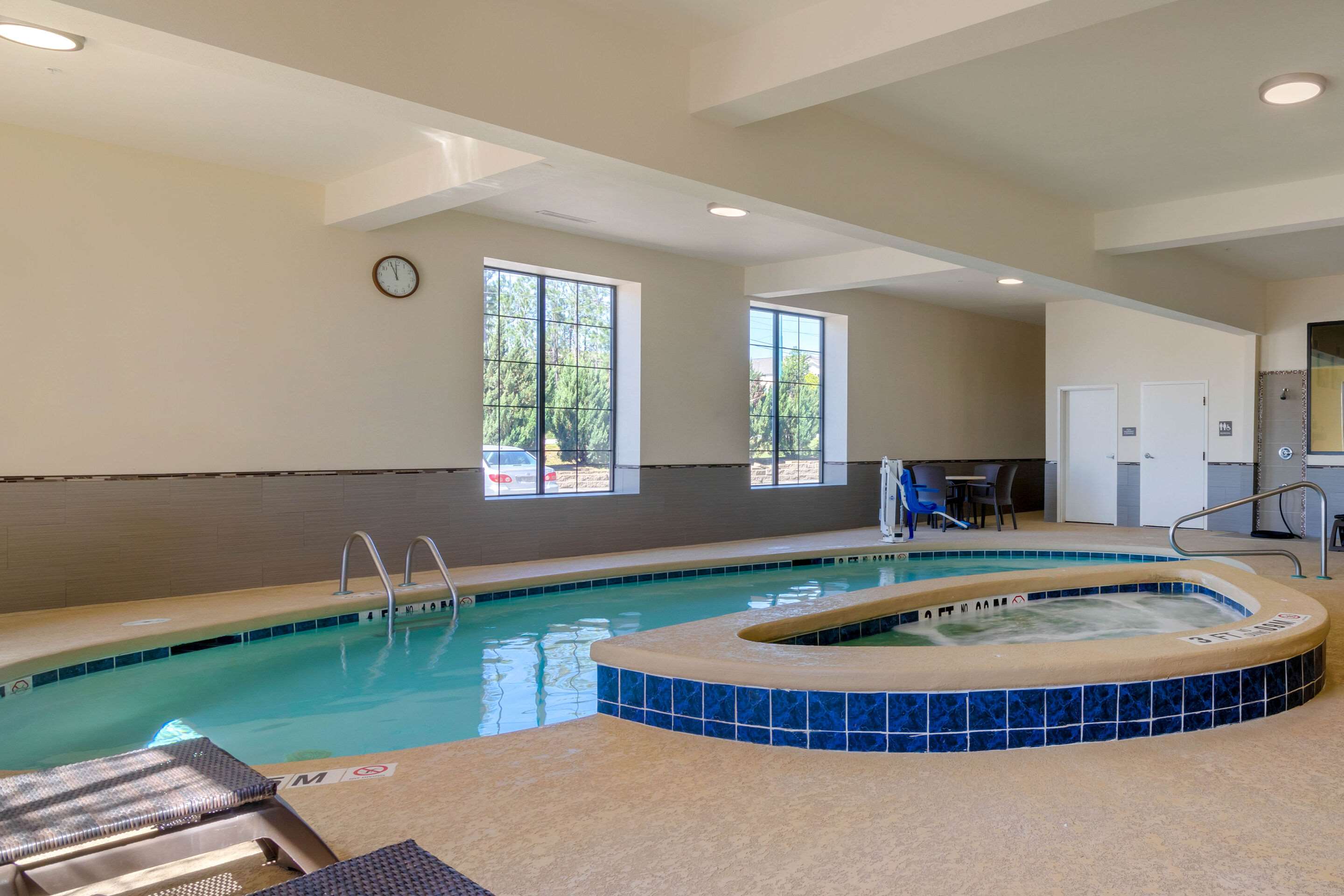 Indoor pool with hot tub