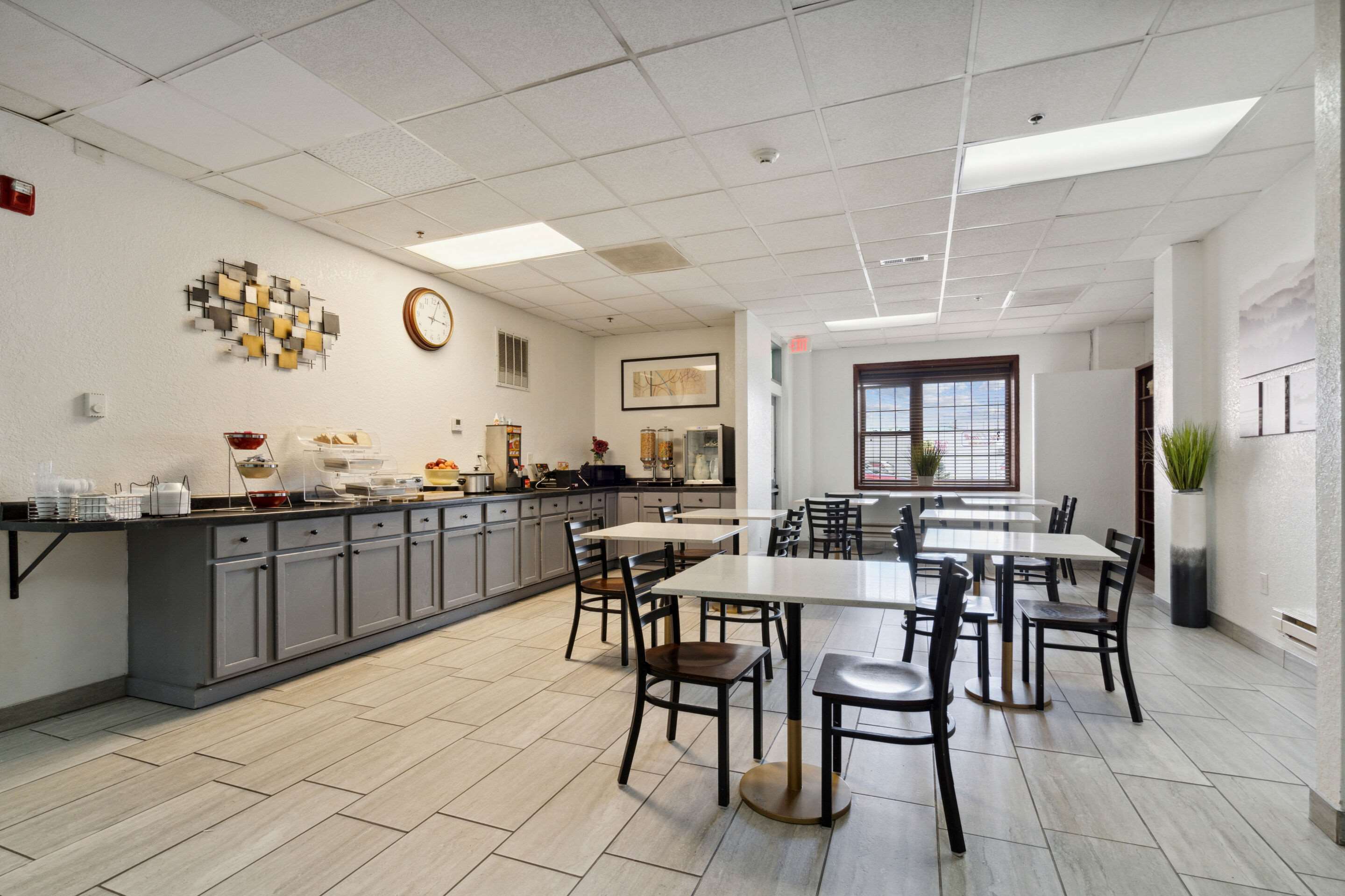 Enjoy breakfast in this seating area