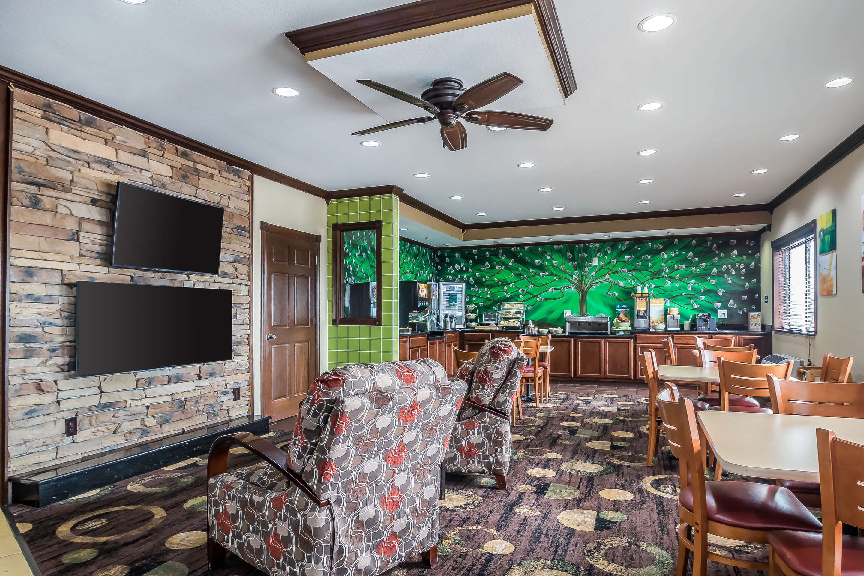 Enjoy breakfast in this seating area