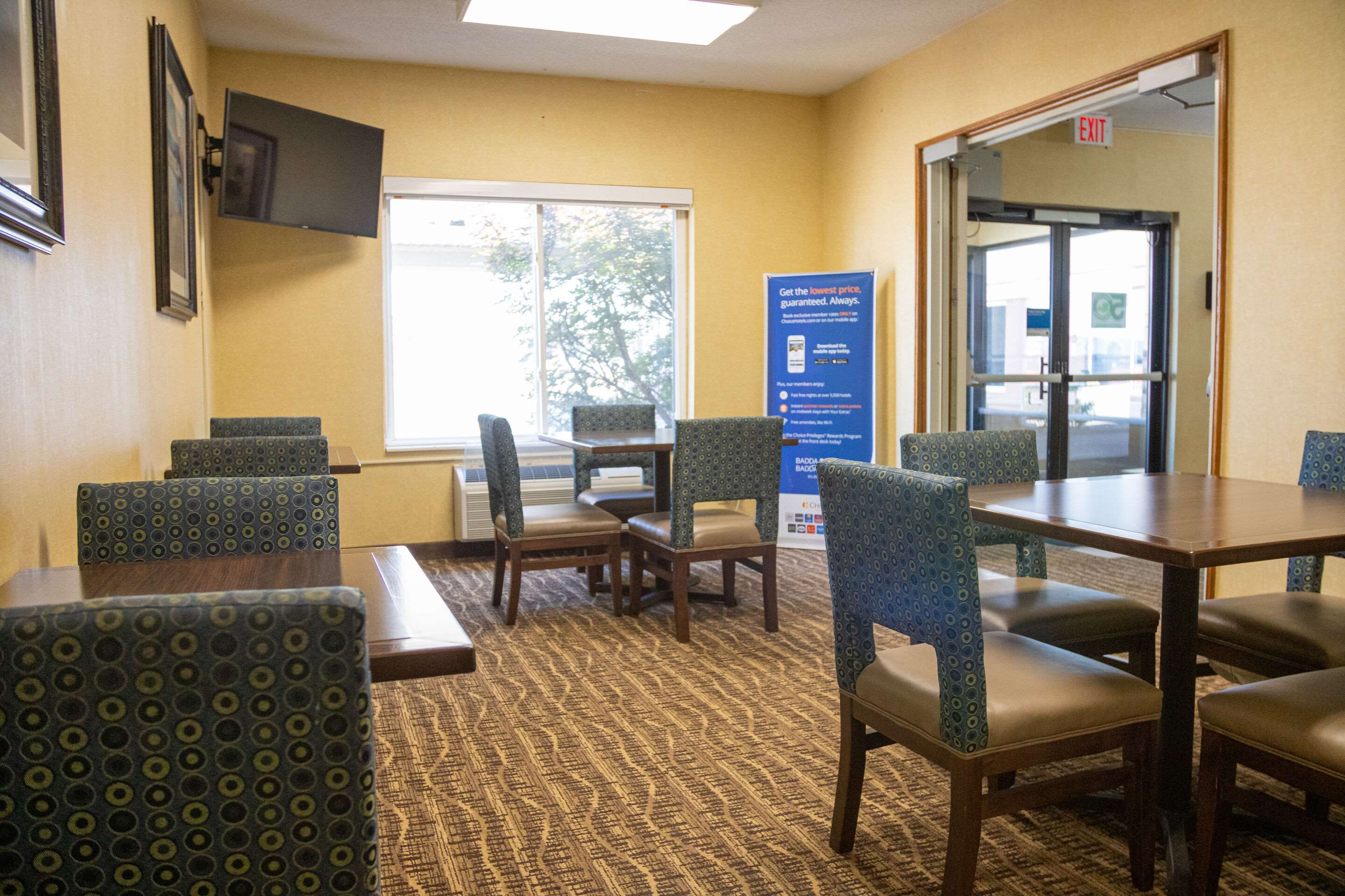 Enjoy breakfast in this seating area