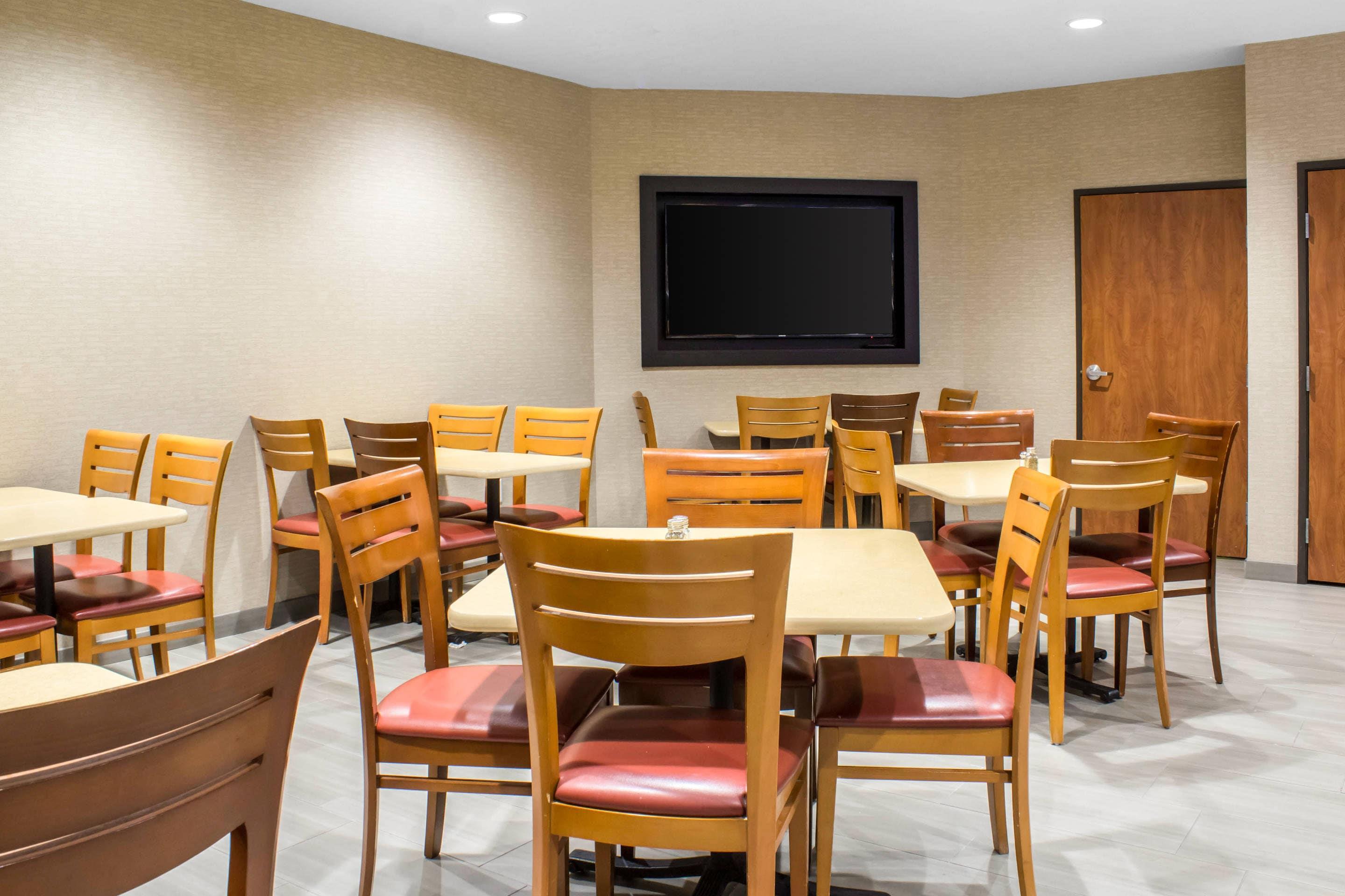 Enjoy breakfast in this seating area