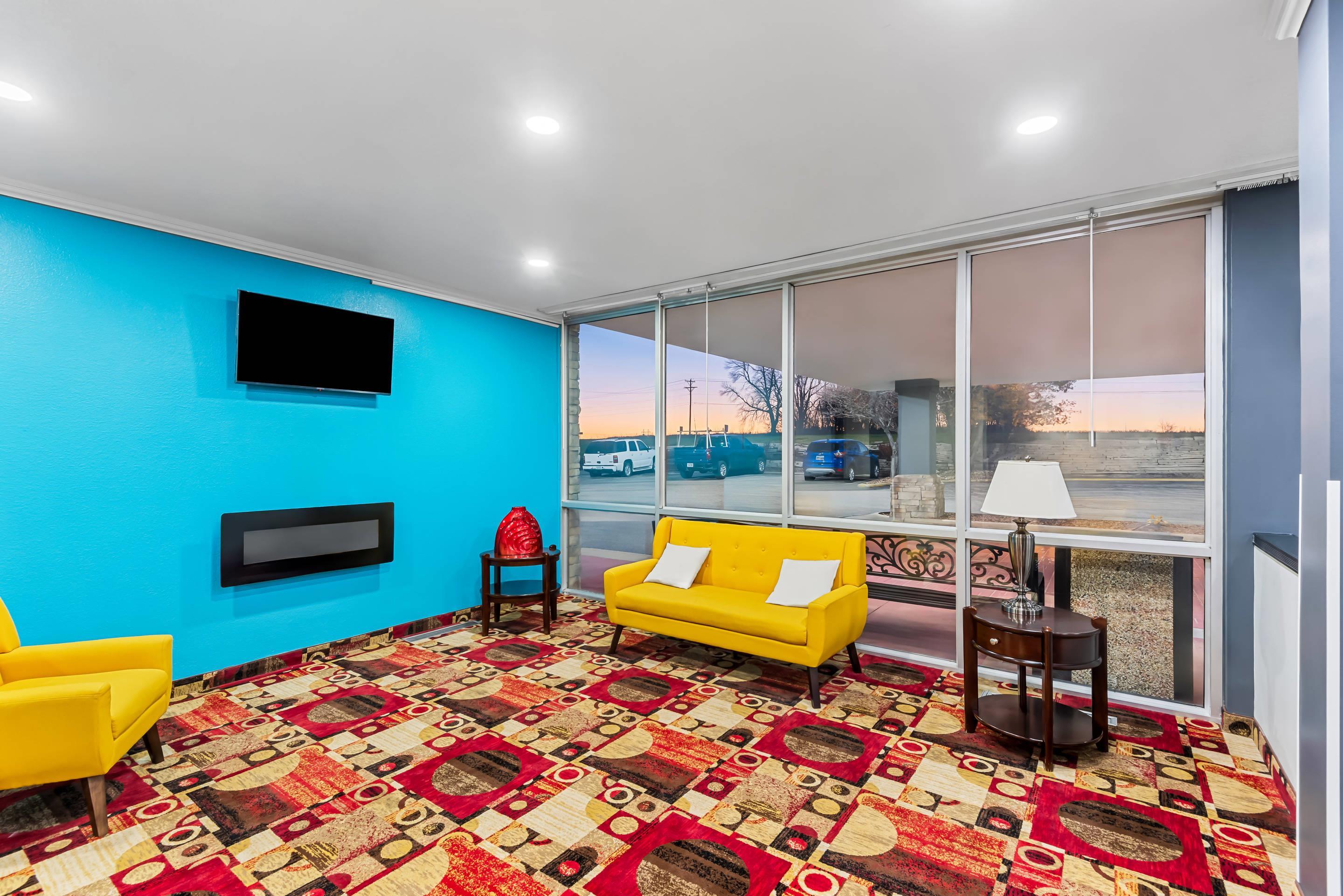 Spacious lobby with sitting area