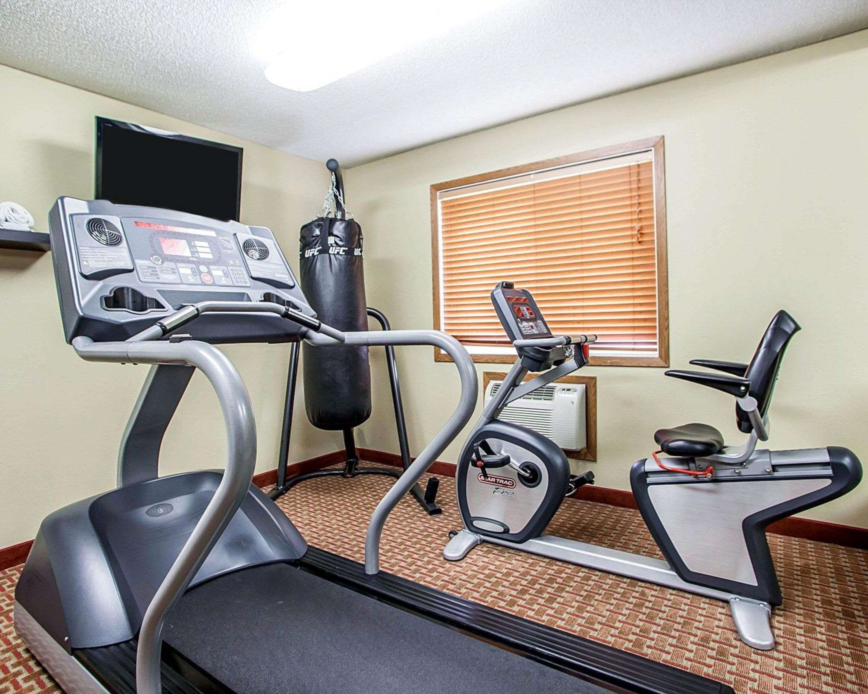 Fitness center with television