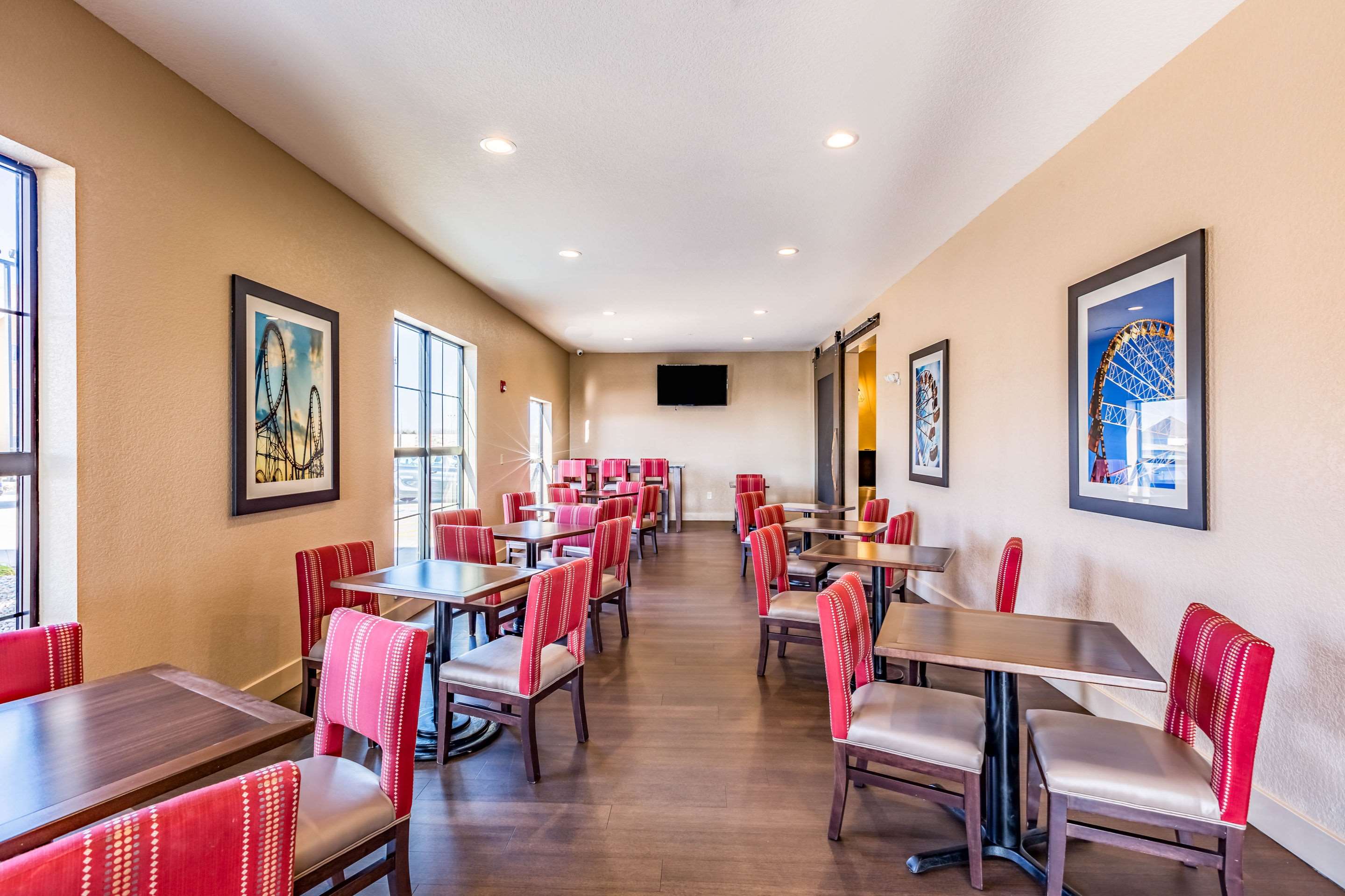 Enjoy breakfast in this seating area