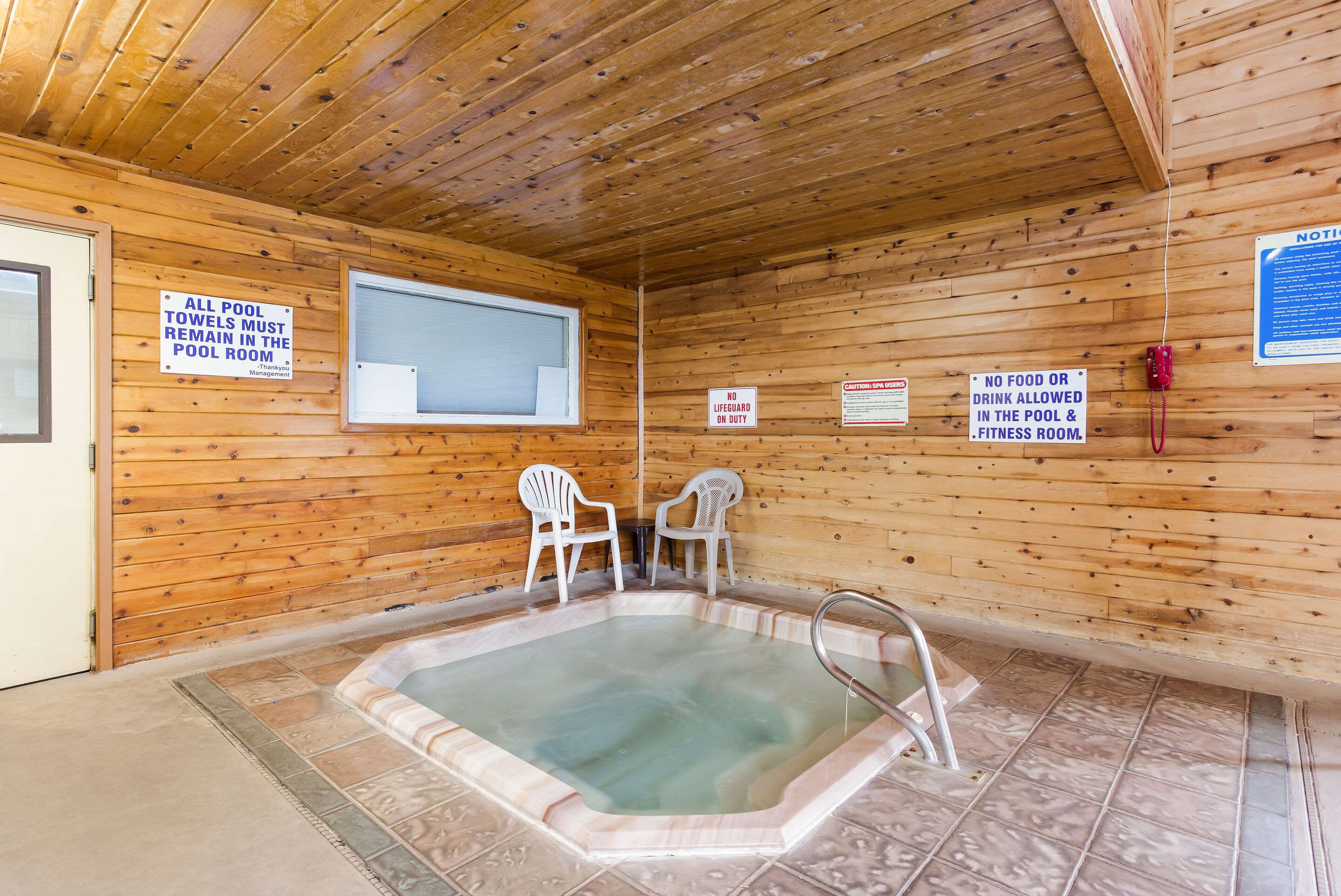 Indoor pool with hot tub