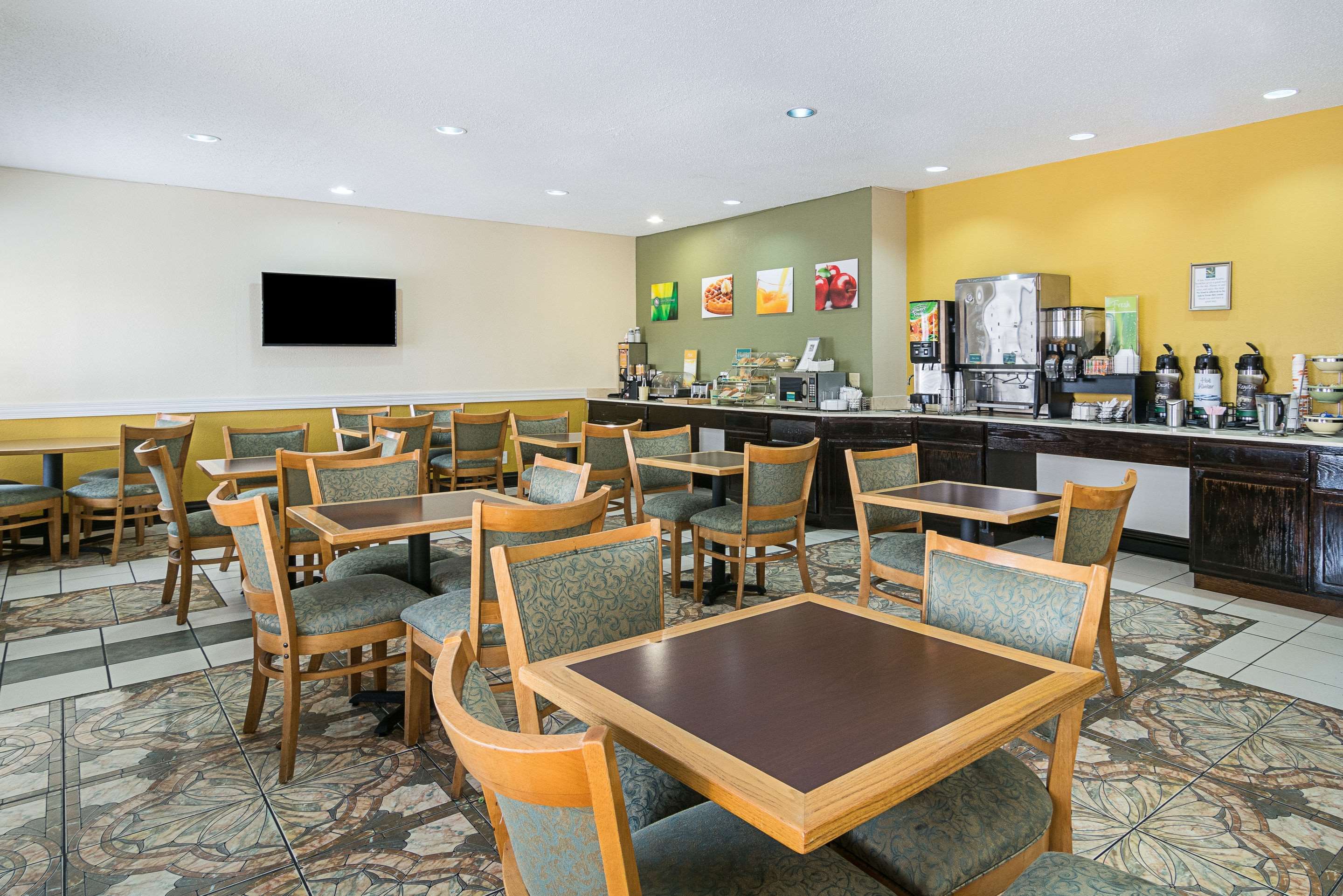 Enjoy breakfast in this seating area