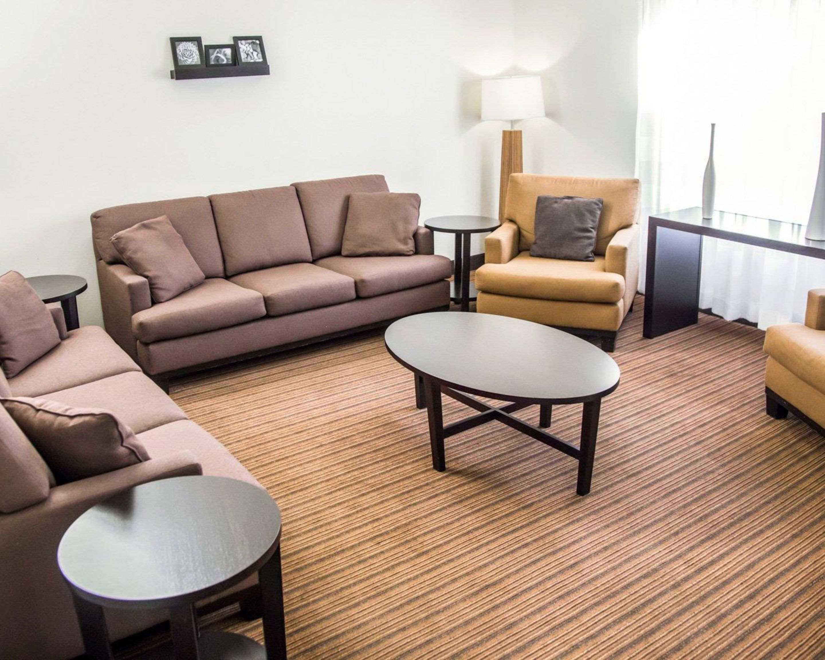 Spacious lobby with sitting area