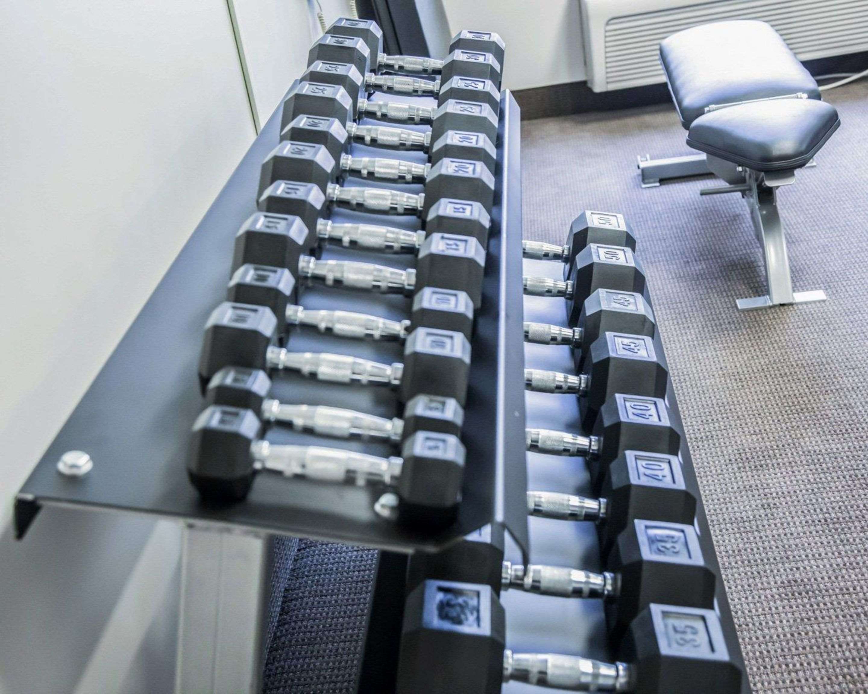 Fitness center with free weights