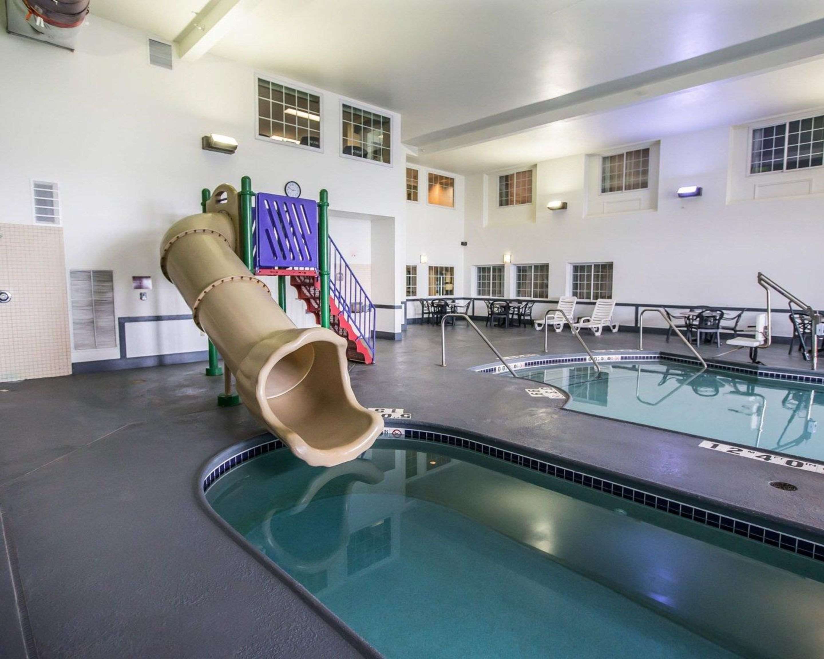 Indoor pool with water slide