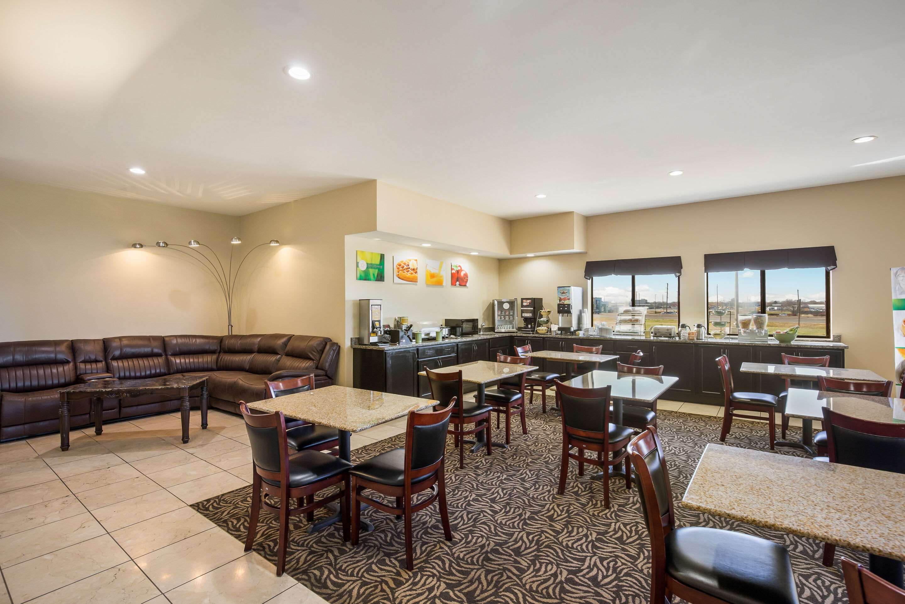 Enjoy breakfast in this seating area