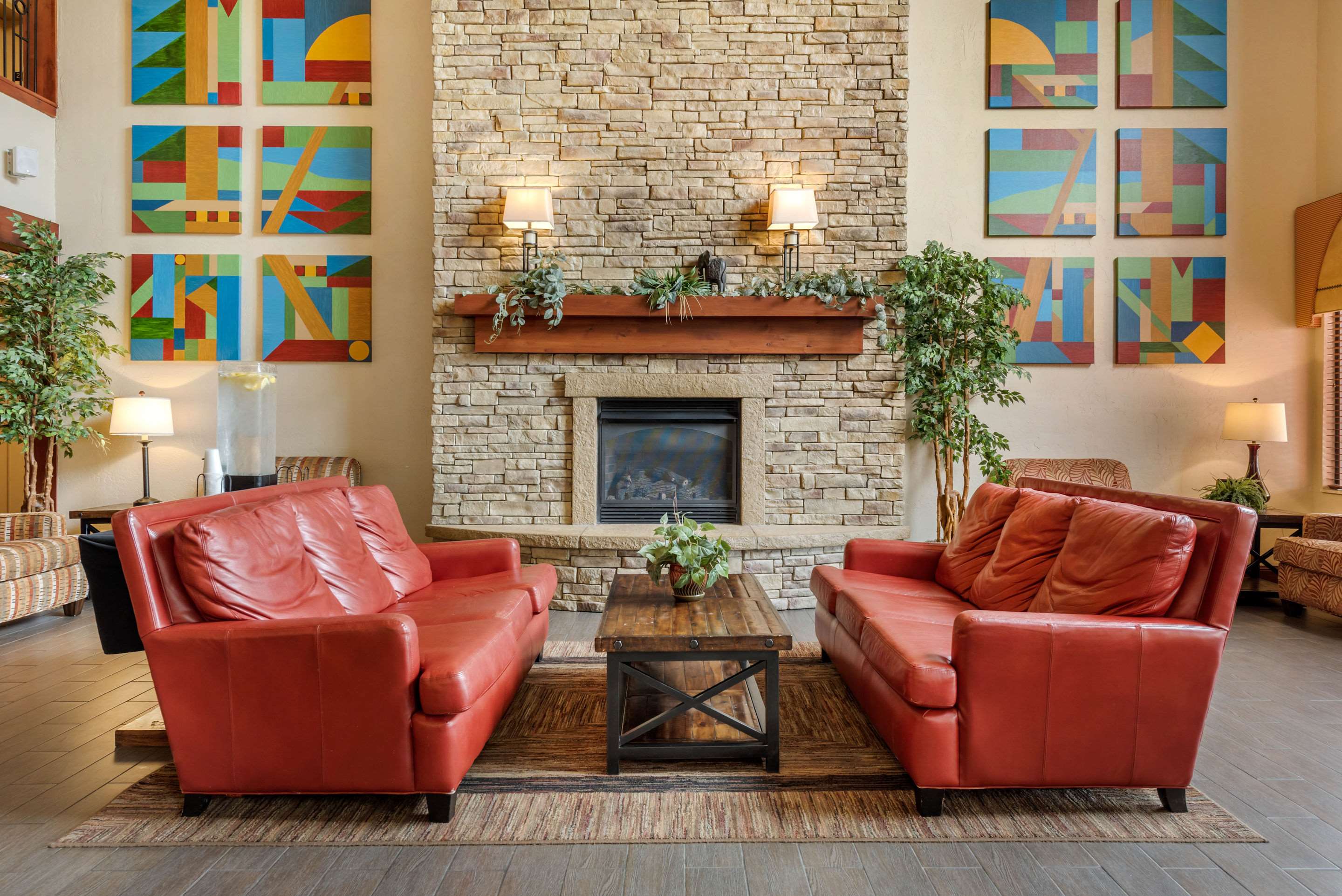 Spacious lobby with sitting area