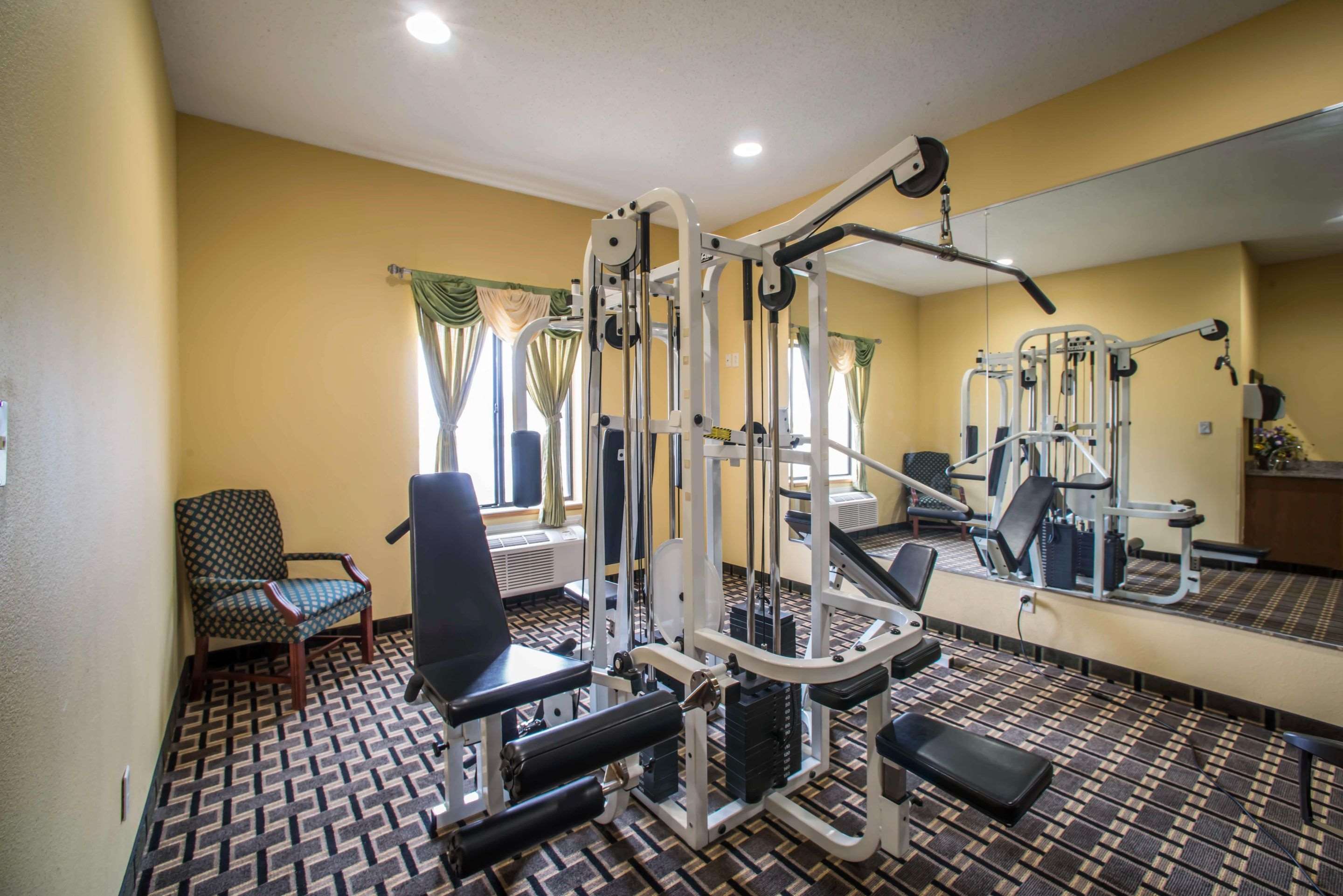 Fitness center with cardio equipment and weights