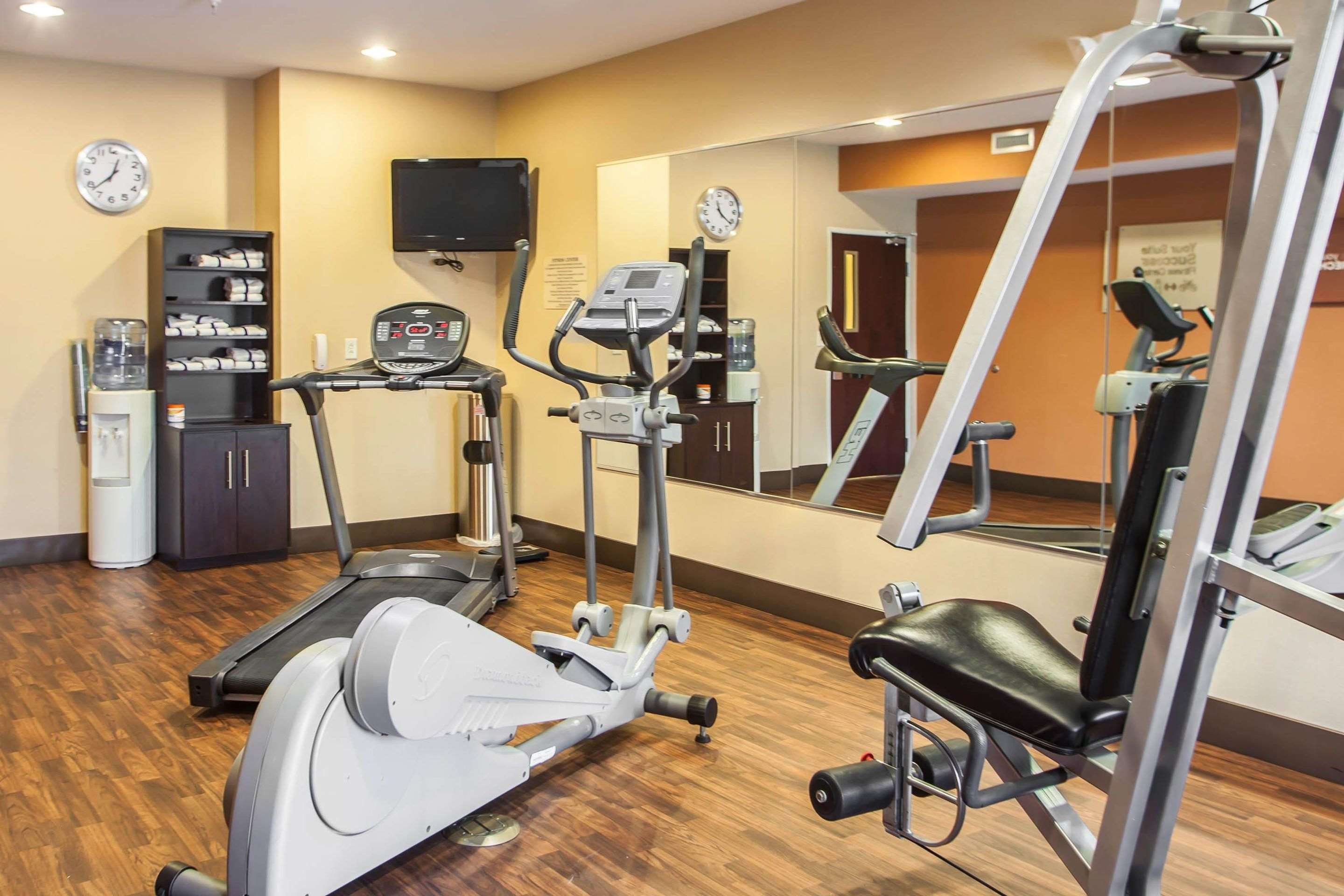 Fitness center with television