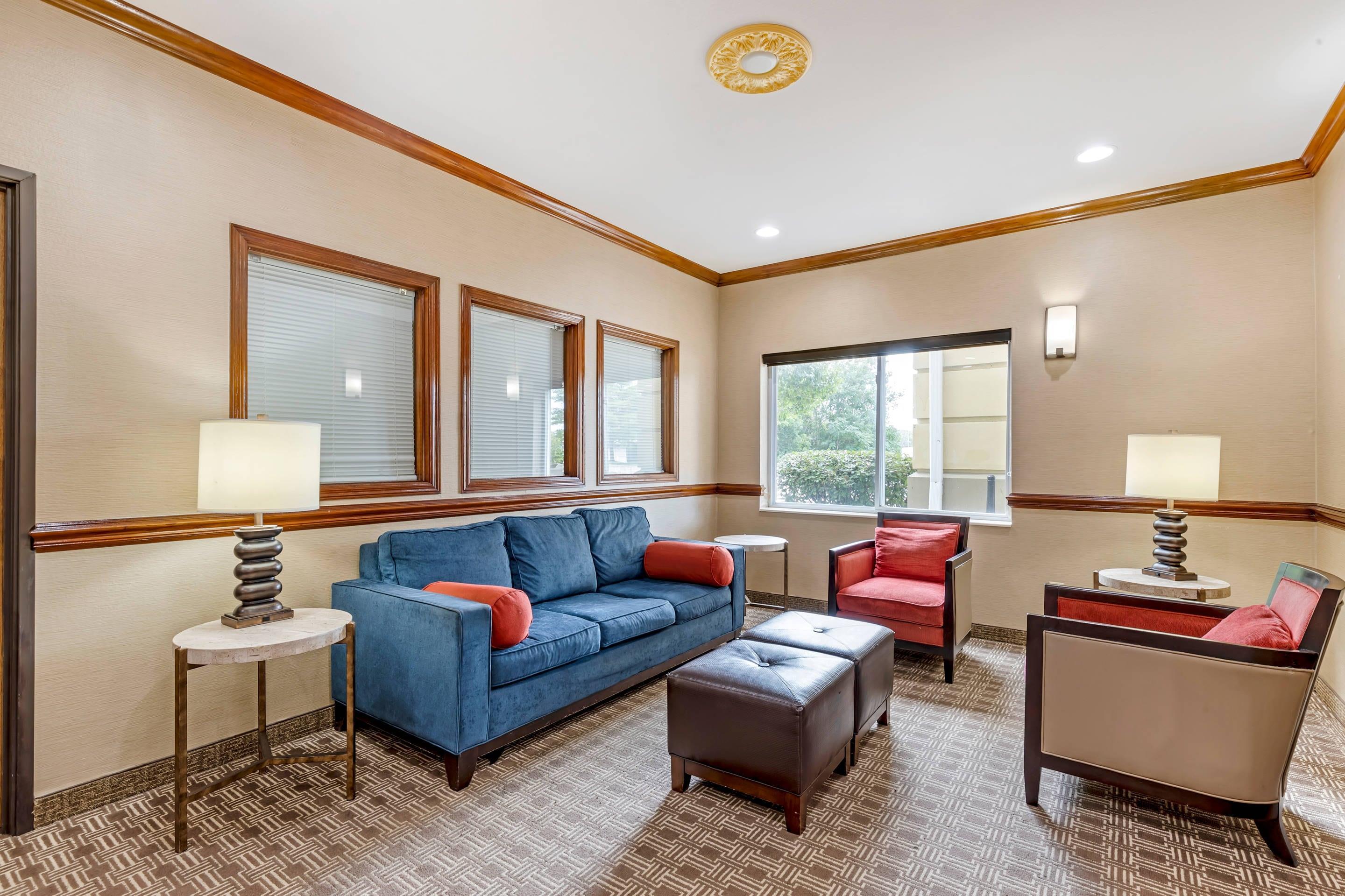 Lobby with sitting area | Comfort Inn & Suites East Moline near I-80