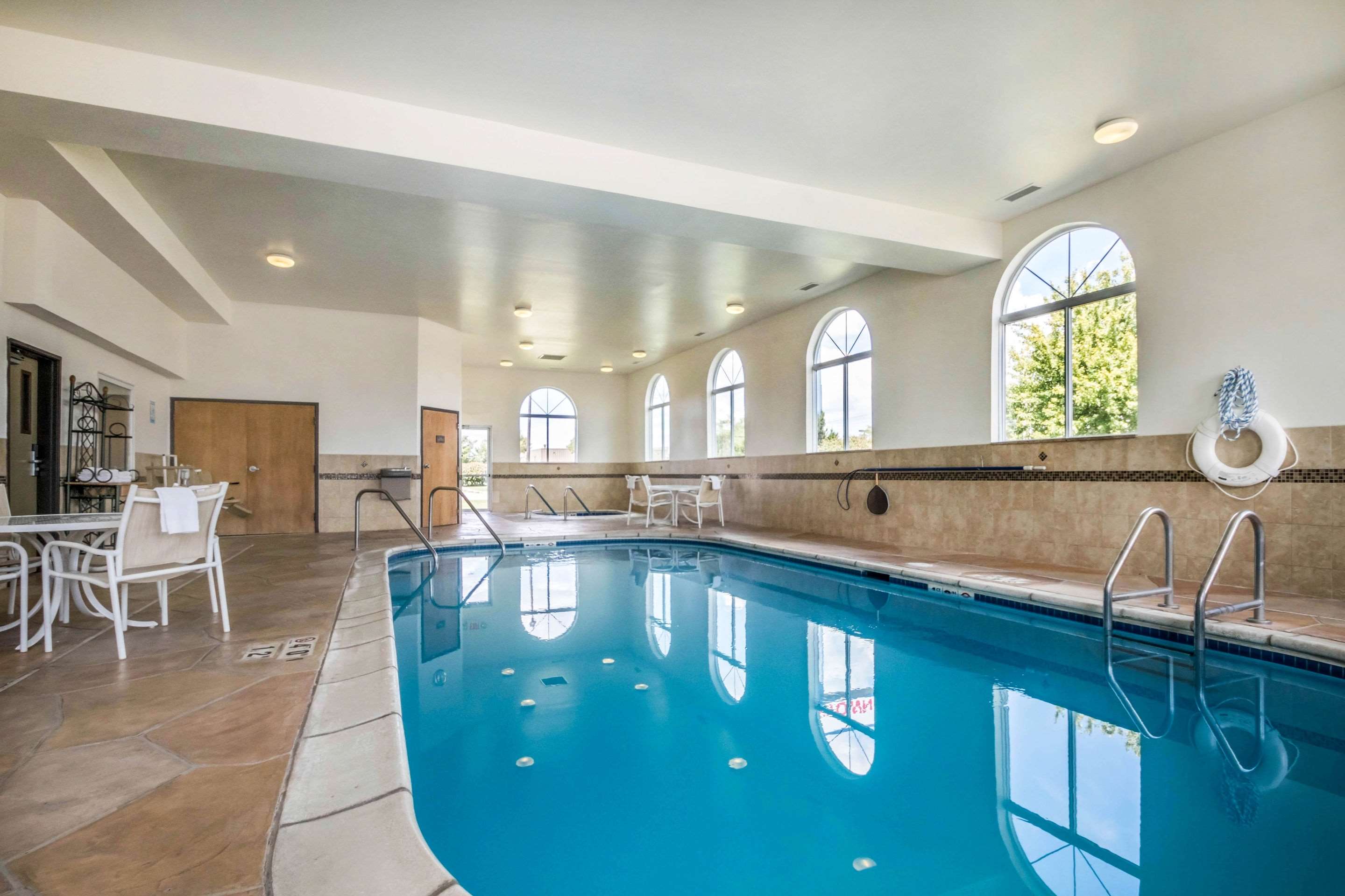 Indoor pool with hot tub