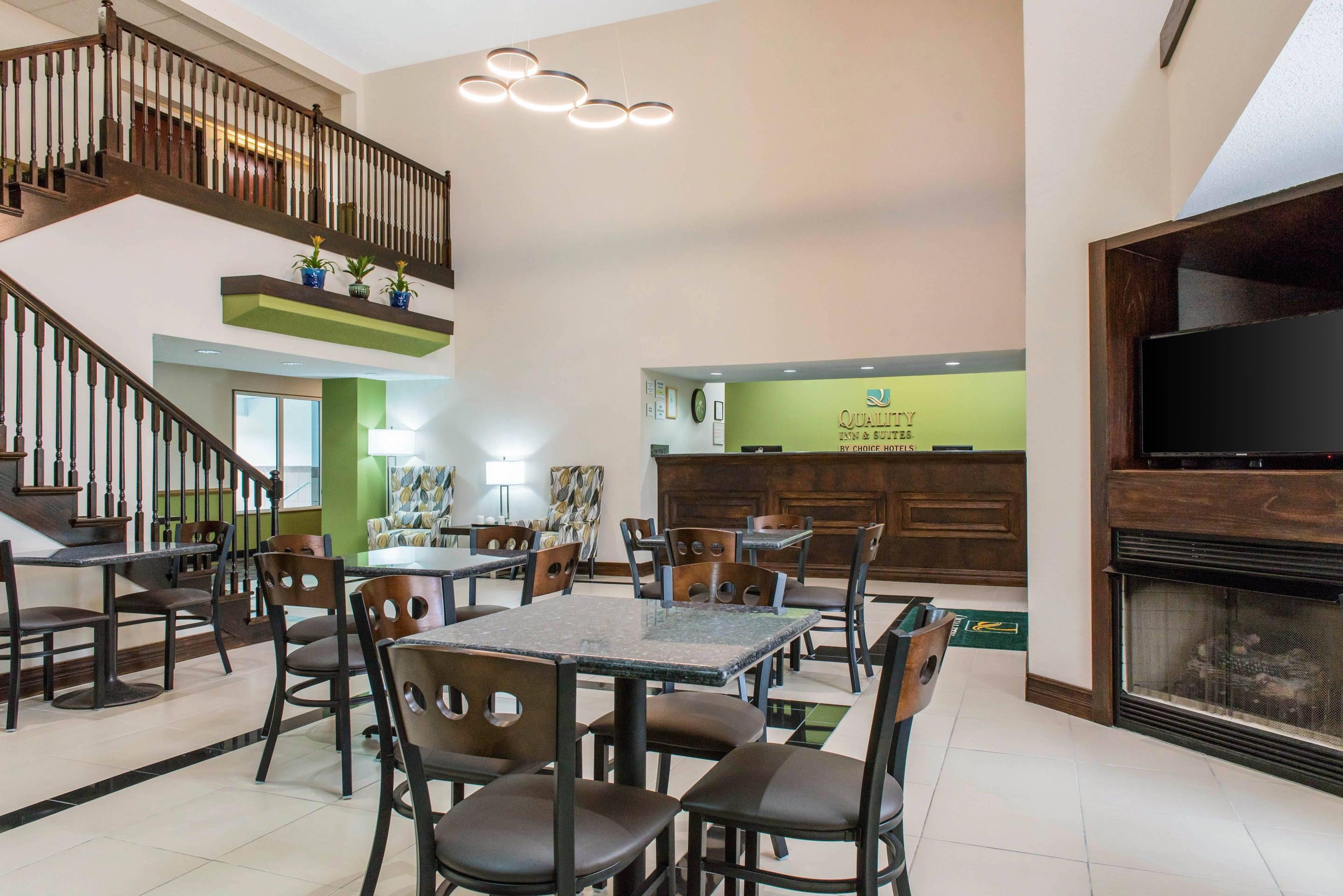 Spacious lobby with sitting area