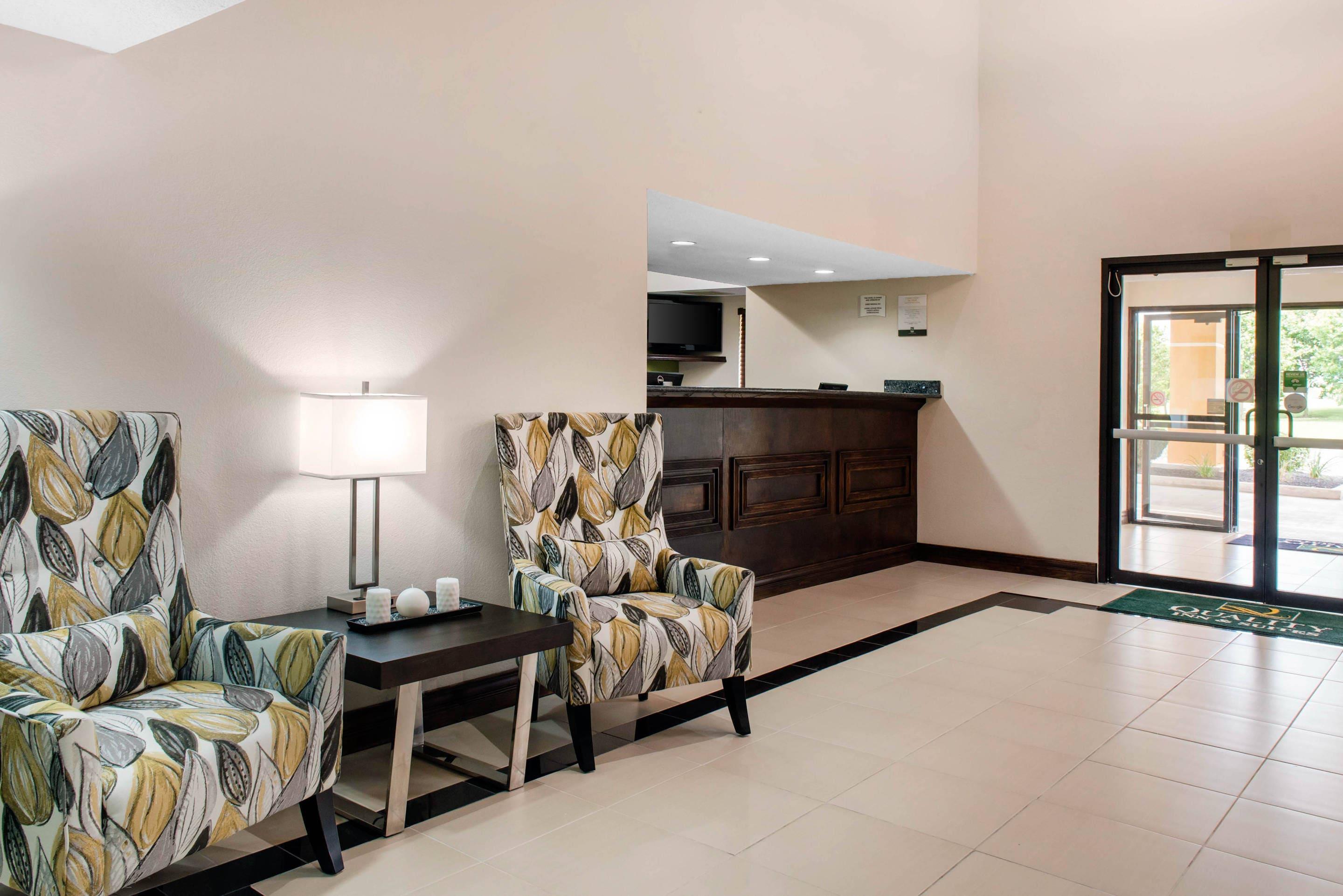 Spacious lobby with sitting area