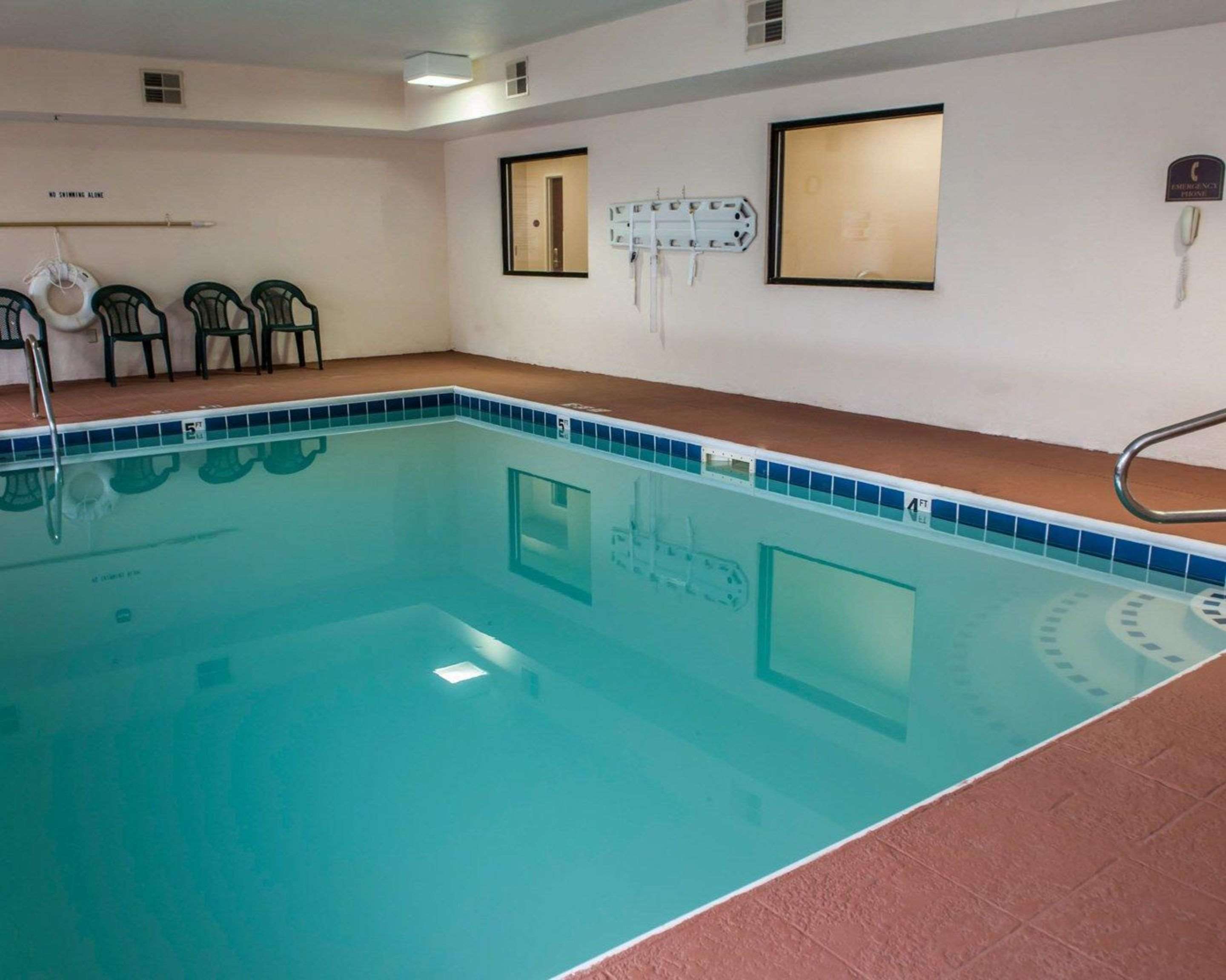 Indoor pool with sitting area