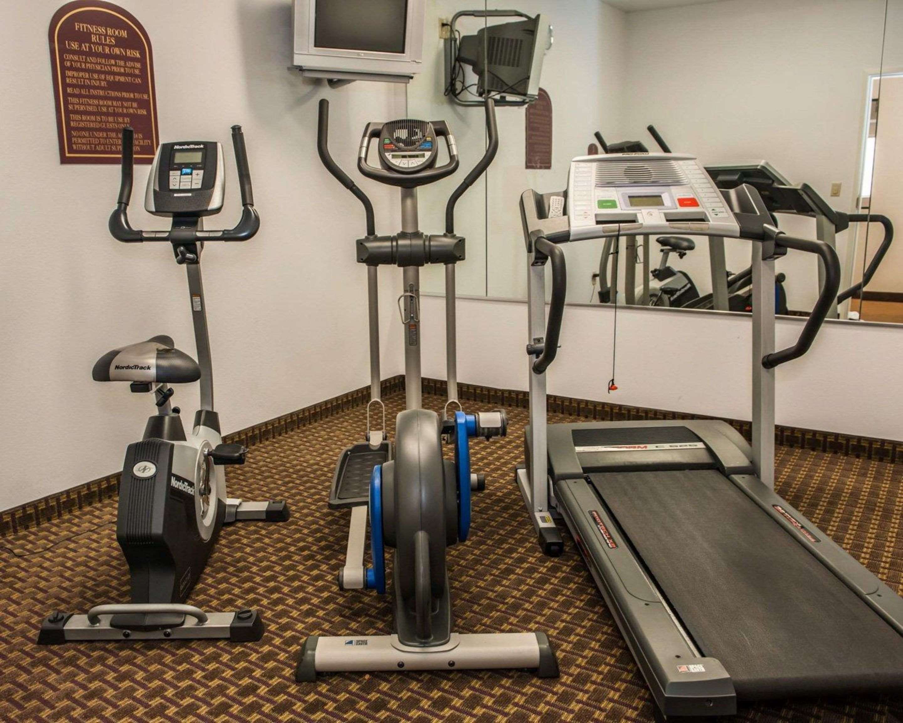 Fitness center with television