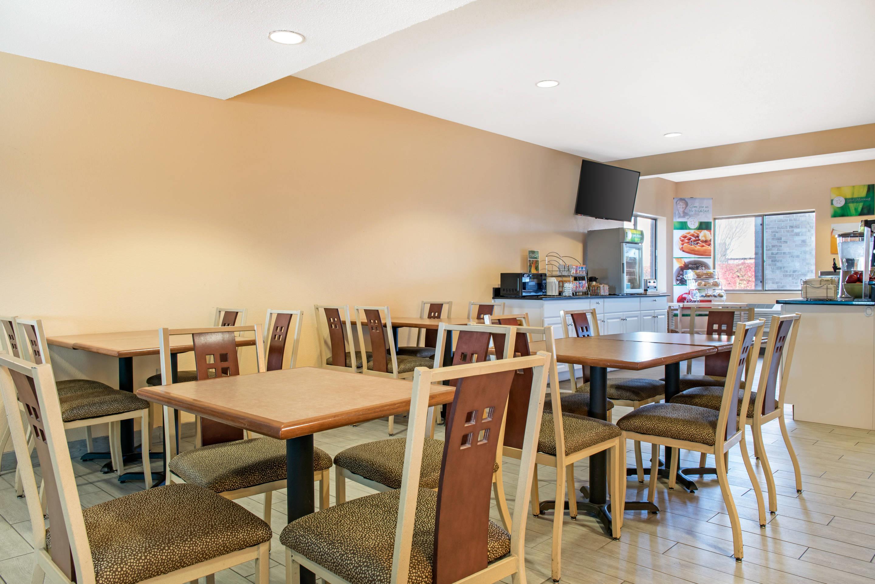 Enjoy breakfast in this seating area