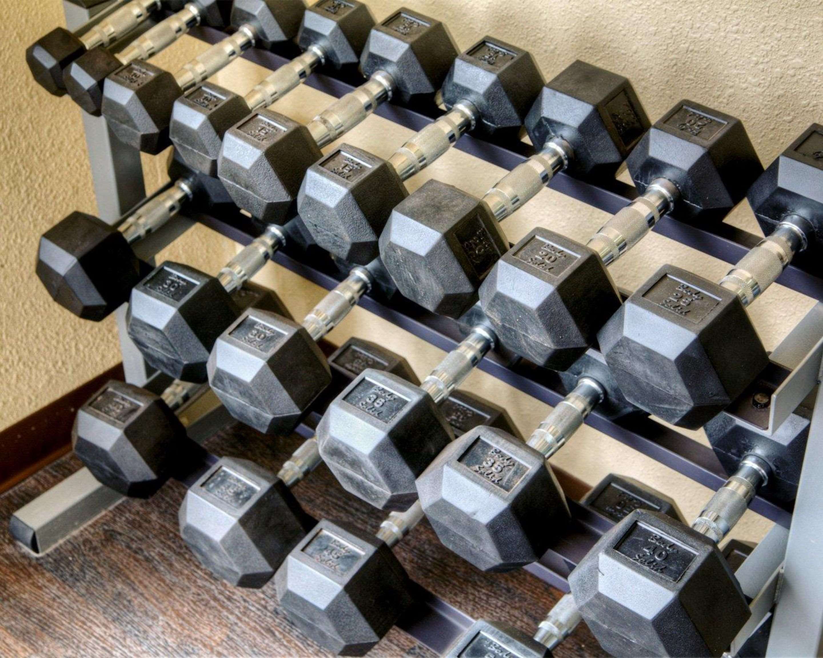 Fitness center with free weights