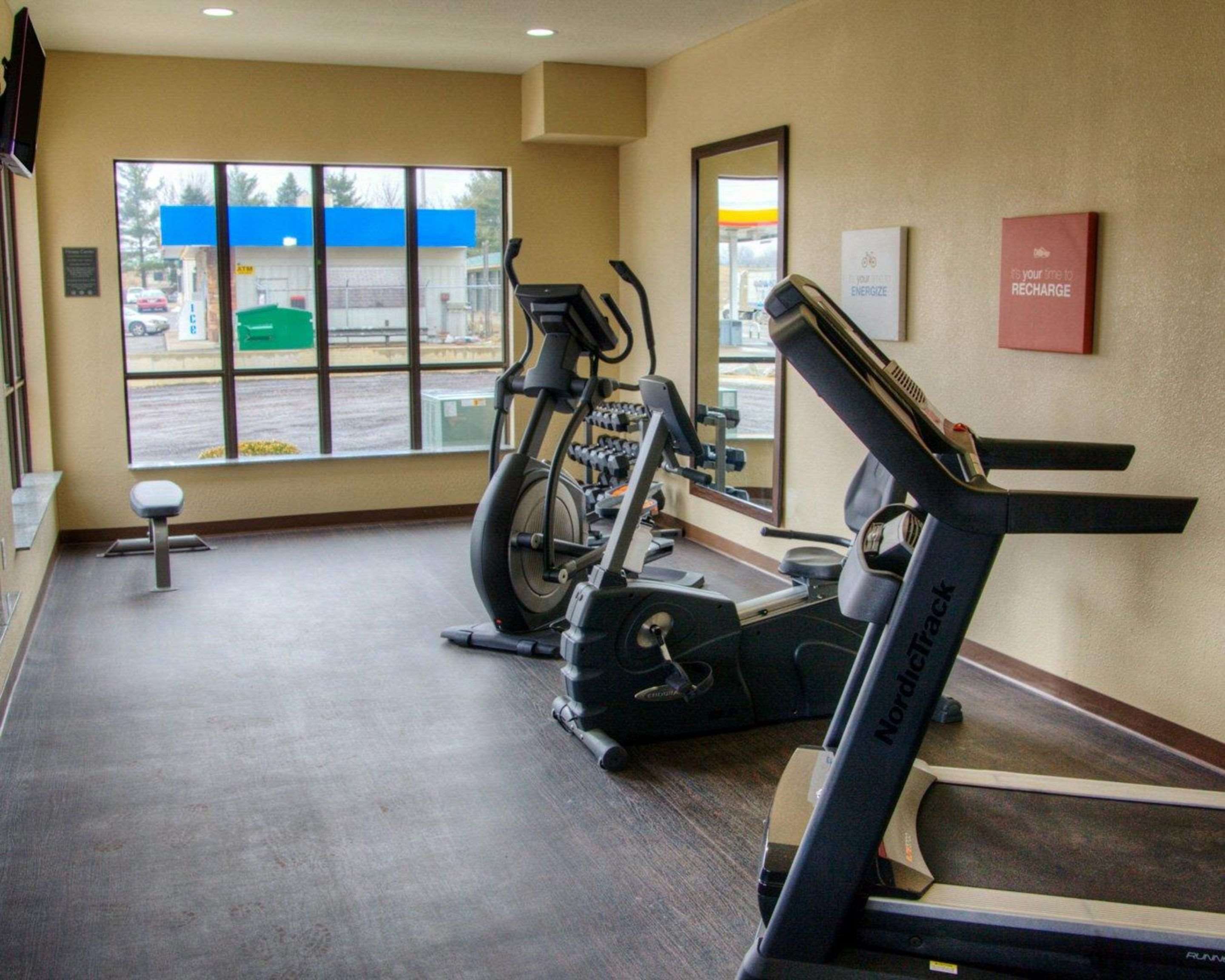 Fitness center with television