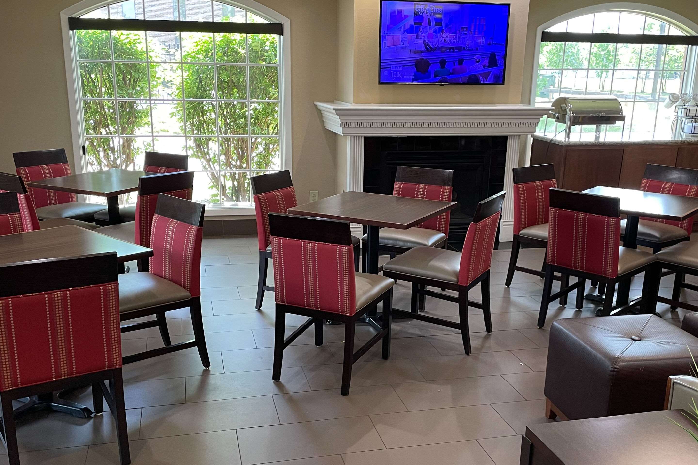 Enjoy breakfast in this seating area