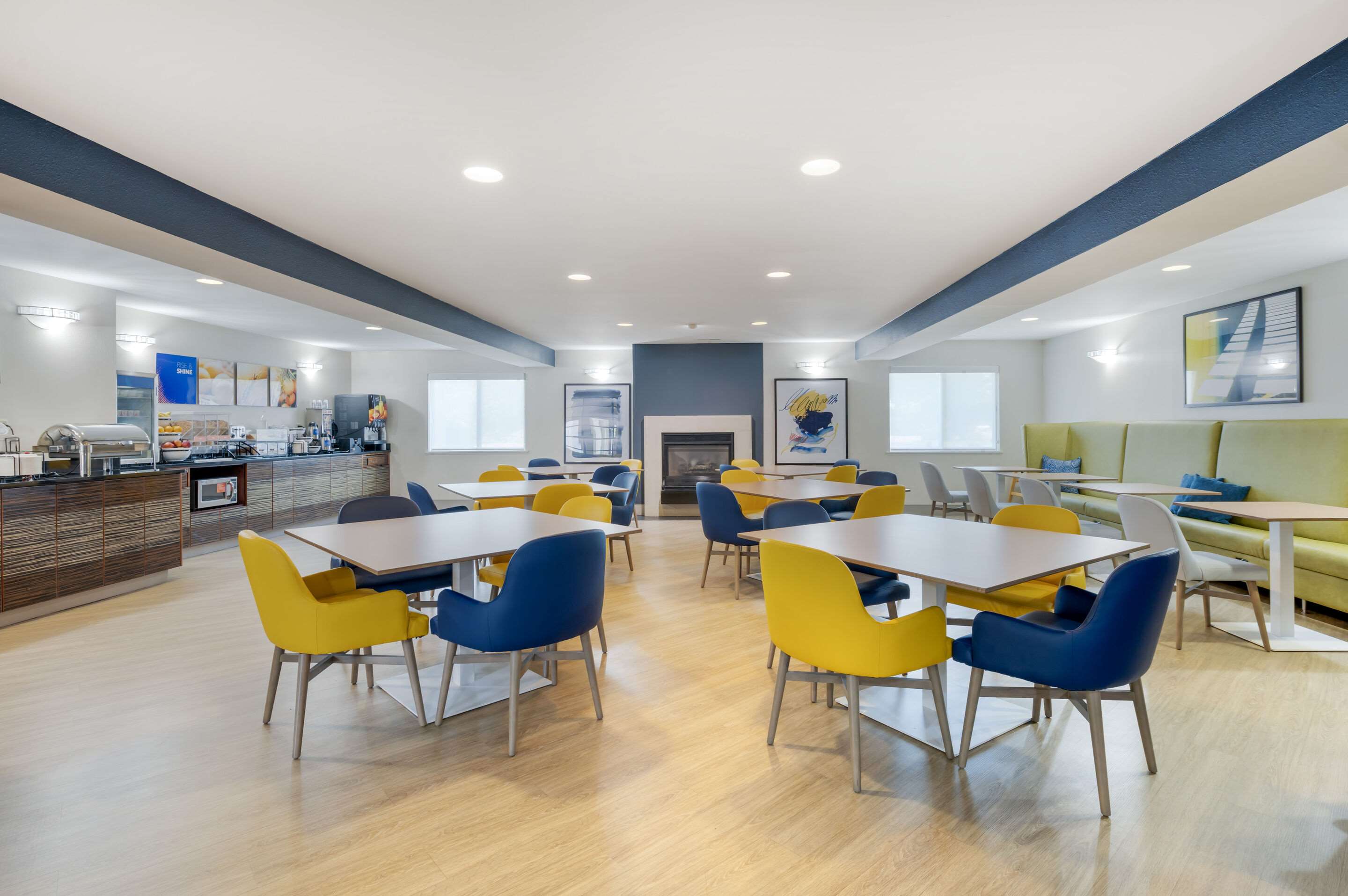 Enjoy breakfast in this seating area