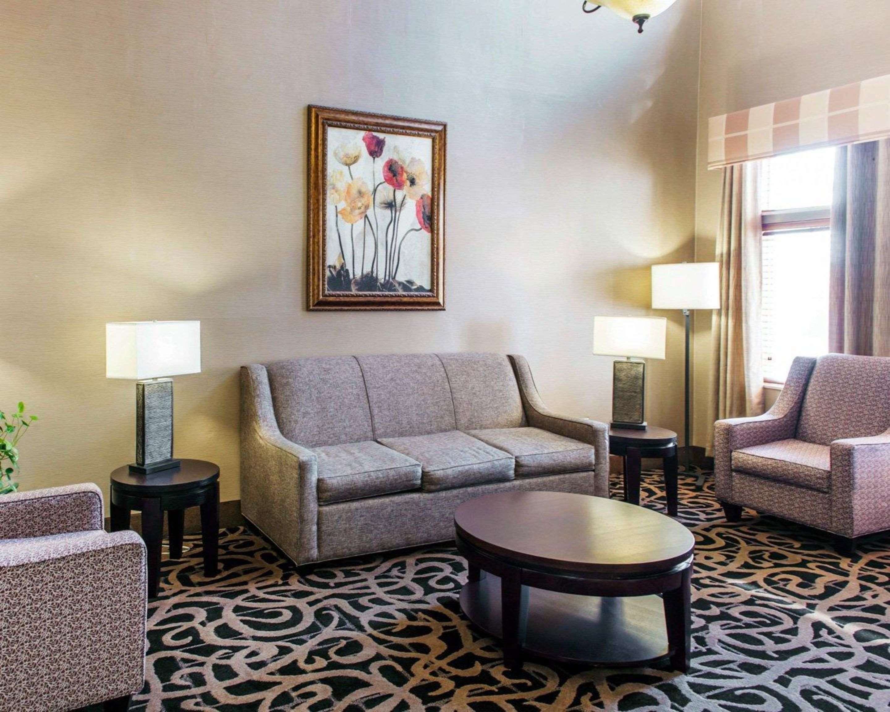 Spacious lobby with sitting area