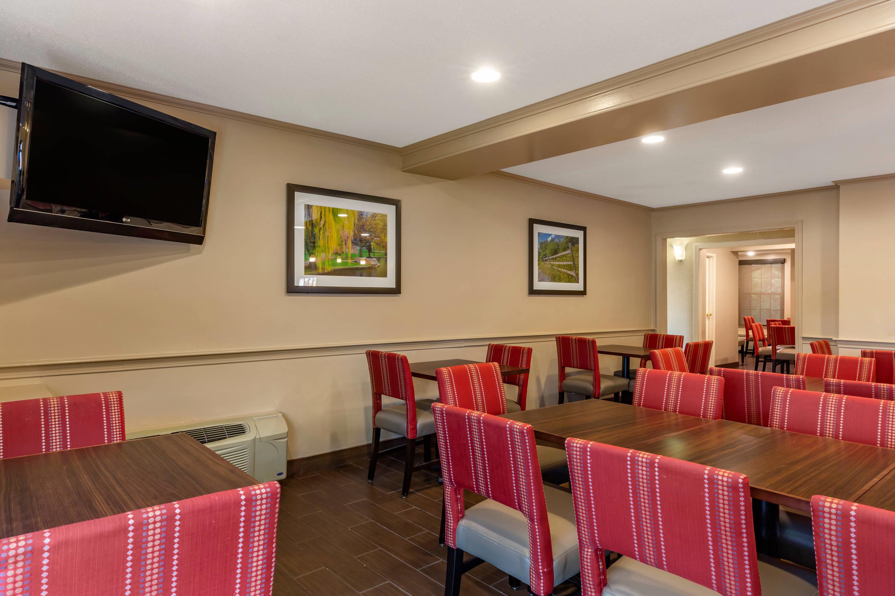 Enjoy breakfast in this seating area