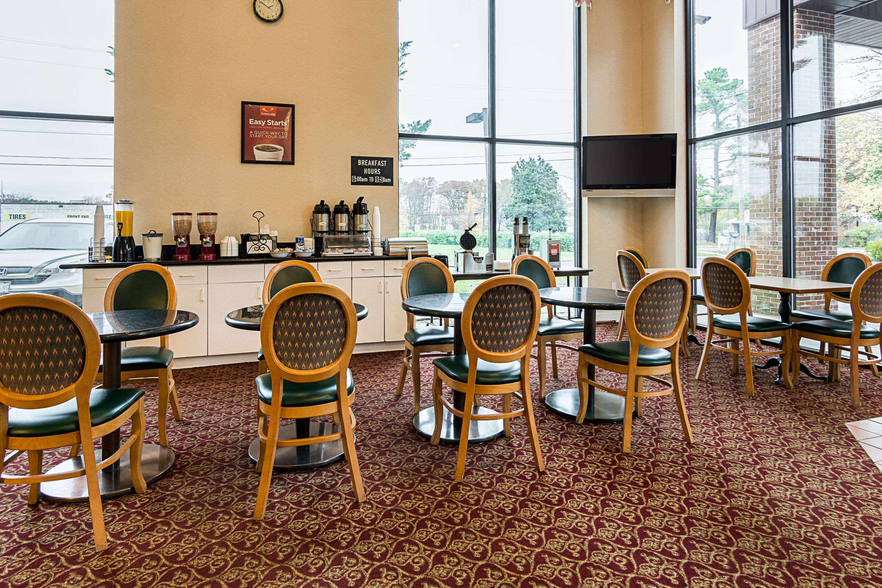 Enjoy breakfast in this seating area