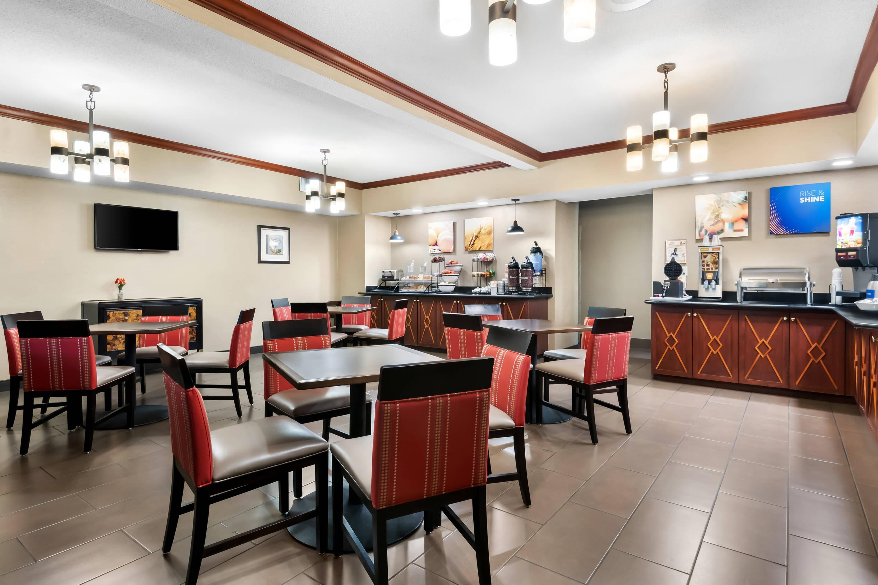 Enjoy breakfast in this seating area