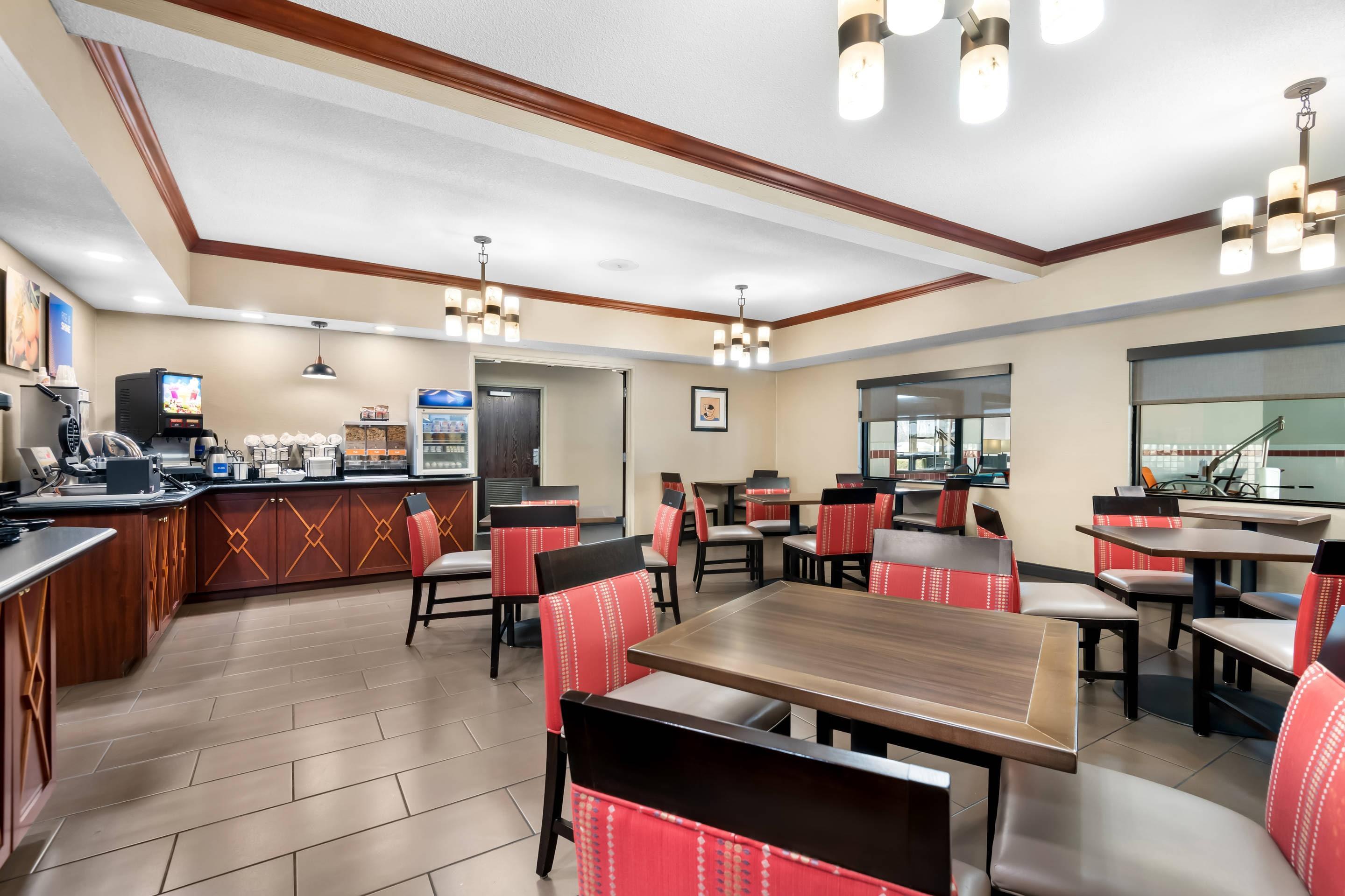 Enjoy breakfast in this seating area