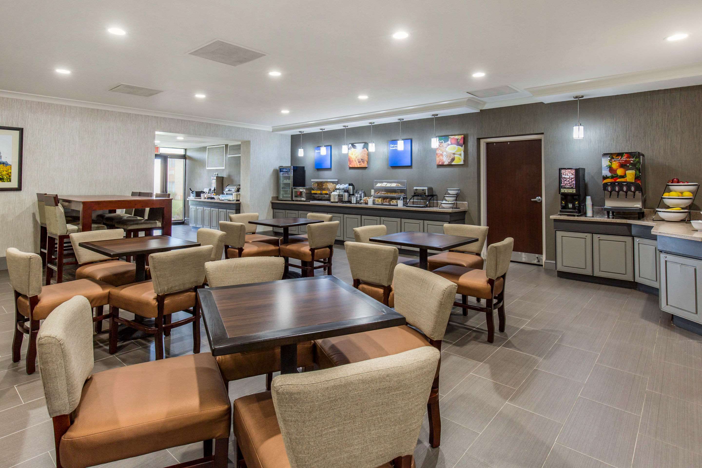 Enjoy breakfast in this seating area