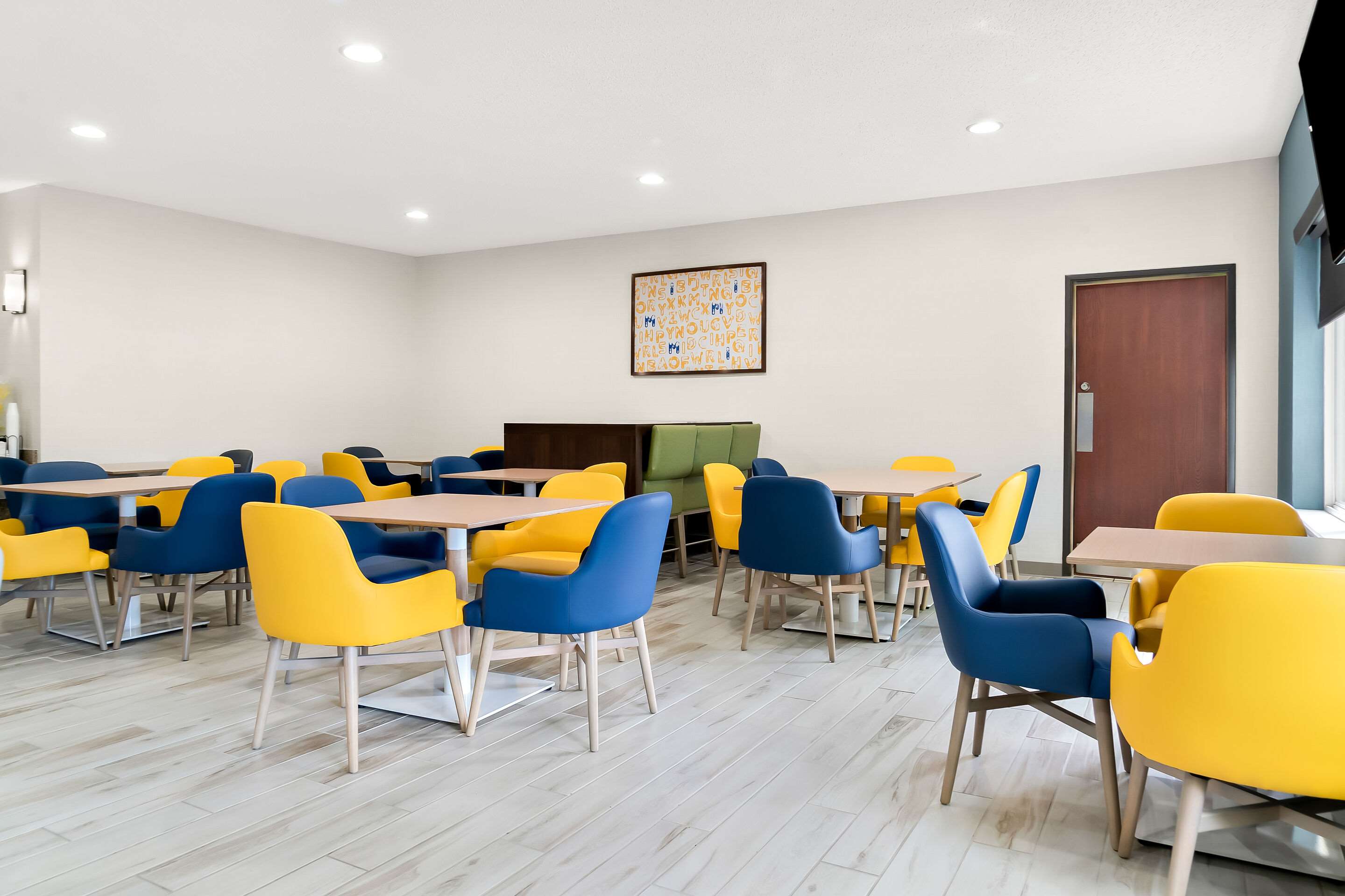 Enjoy breakfast in this seating area