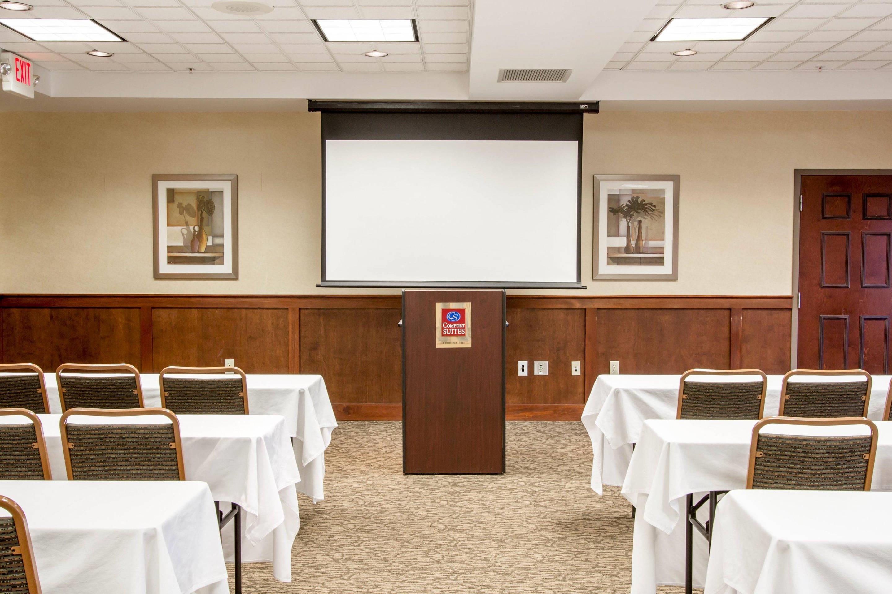 Meeting room with classroom-style setup | Comfort Suites Grand Rapids North