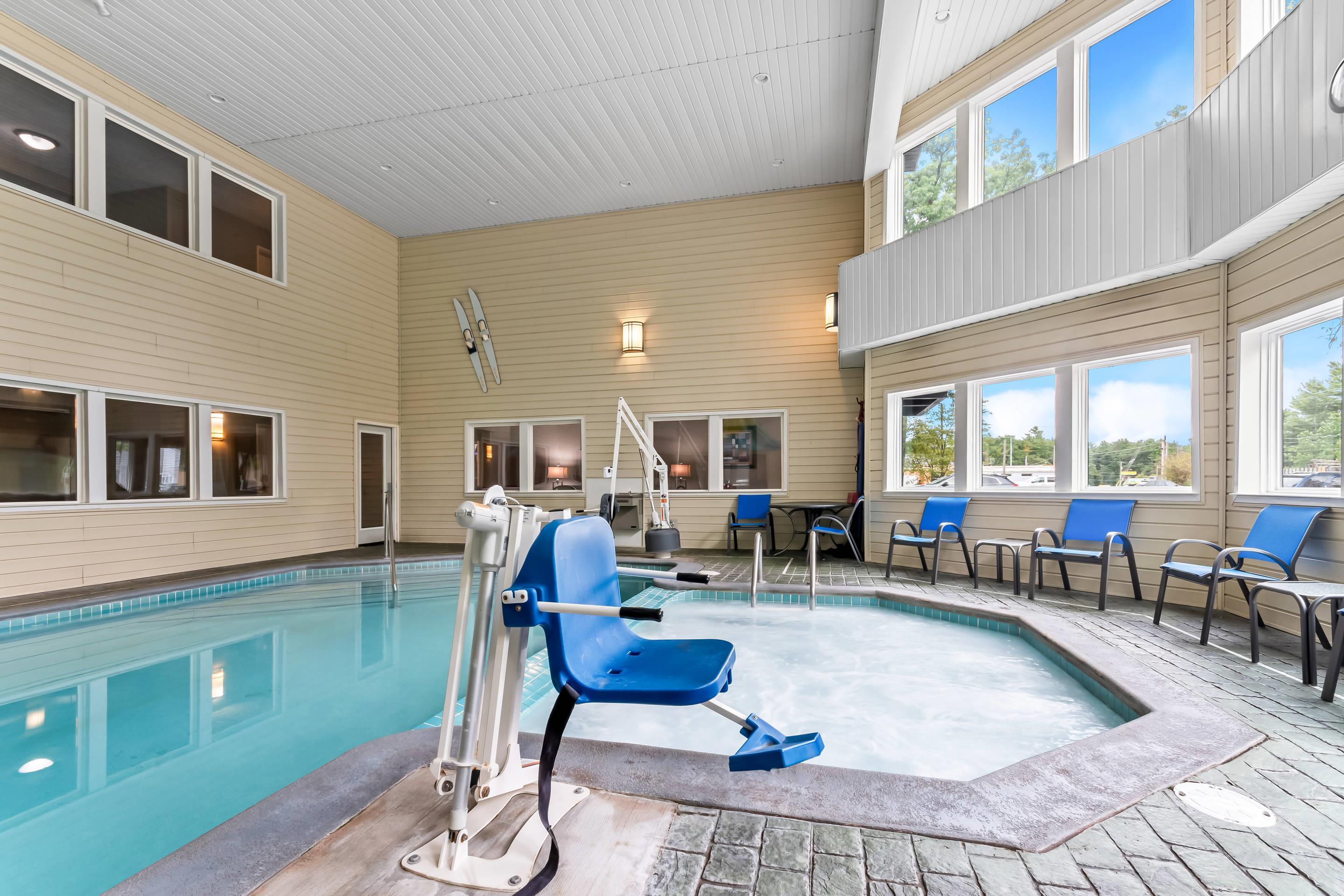 Indoor pool with hot tub