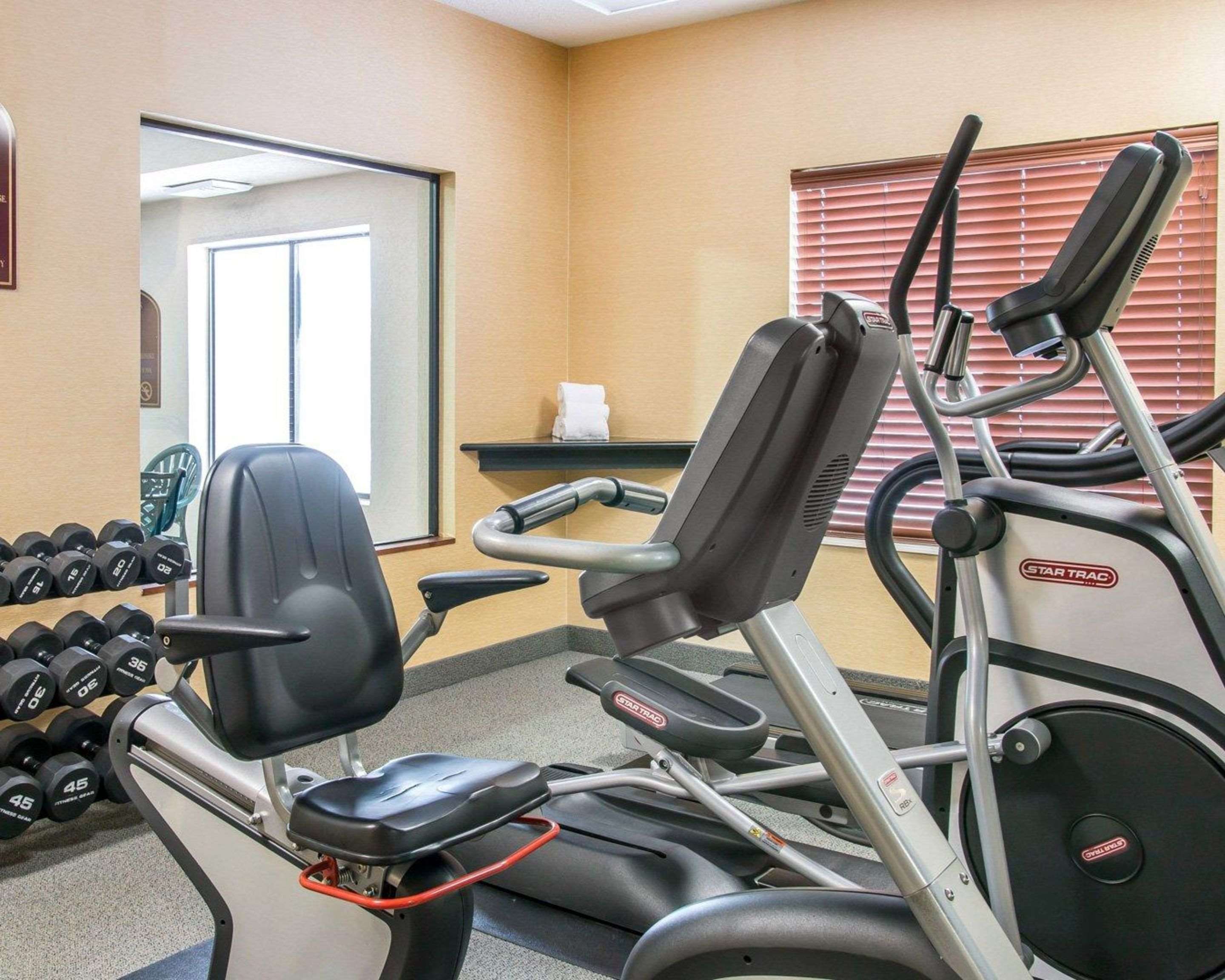 Exercise room with free weights