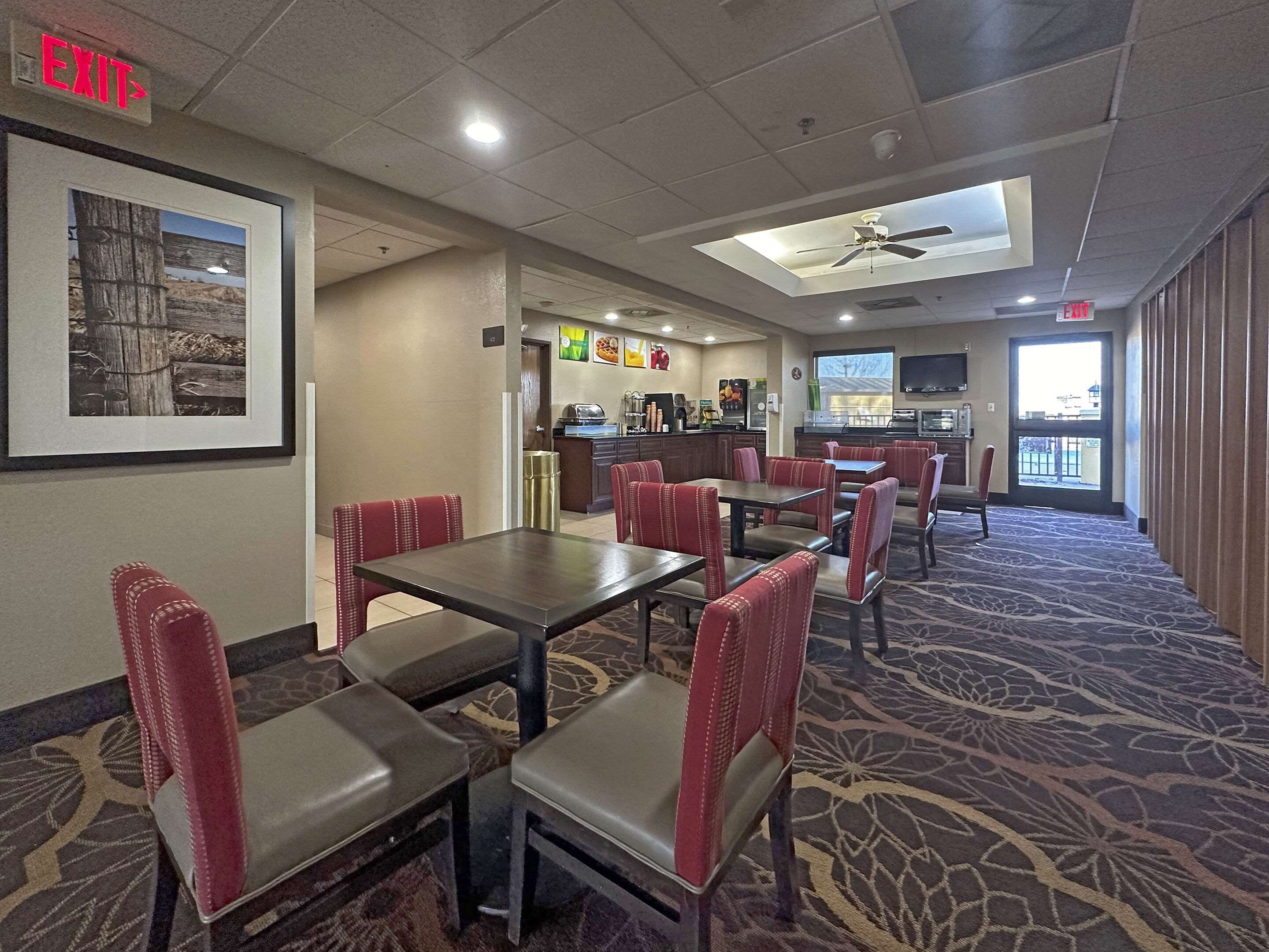 Enjoy breakfast in this seating area