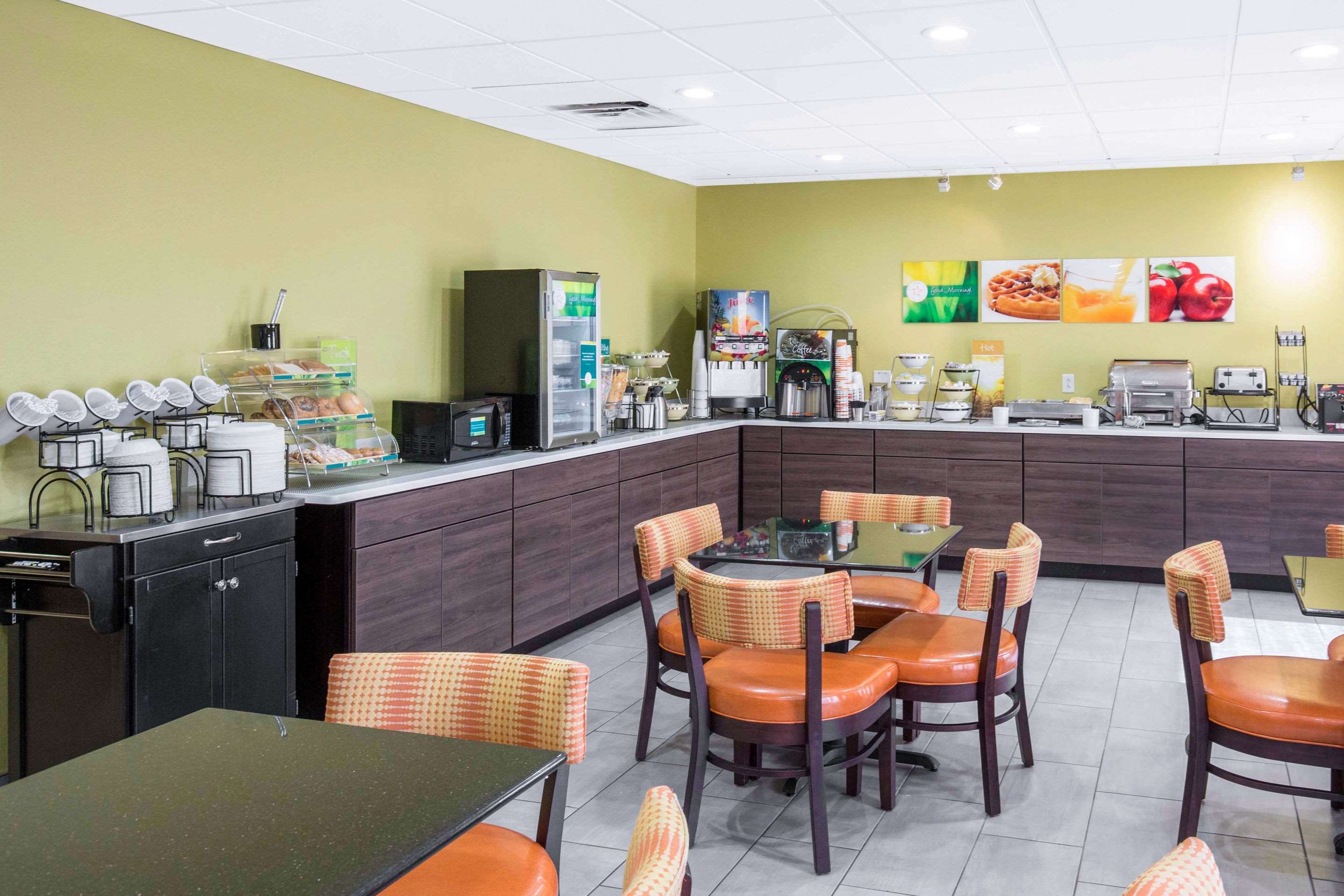 Enjoy breakfast in this seating area