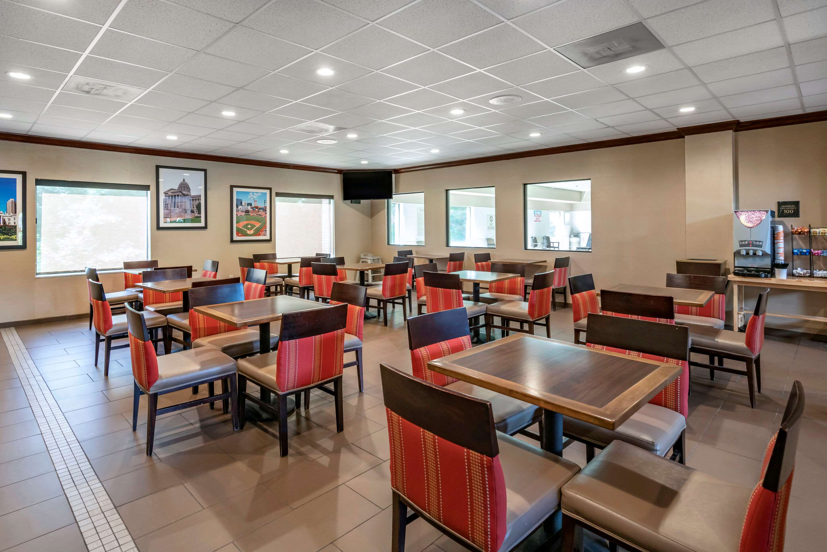 Enjoy breakfast in this seating area